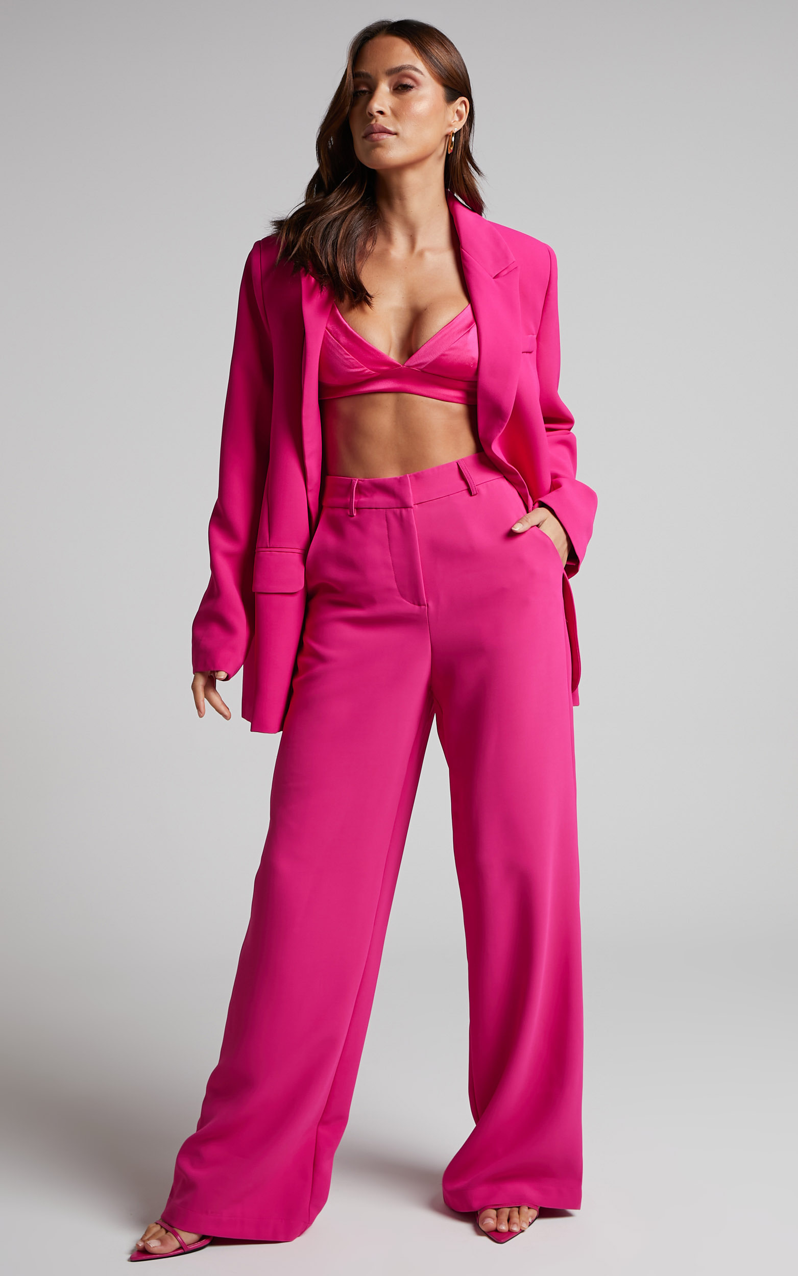 Bonnie Tailored Wide Leg Pants in Pink - 04, PNK1, hi-res image number null
