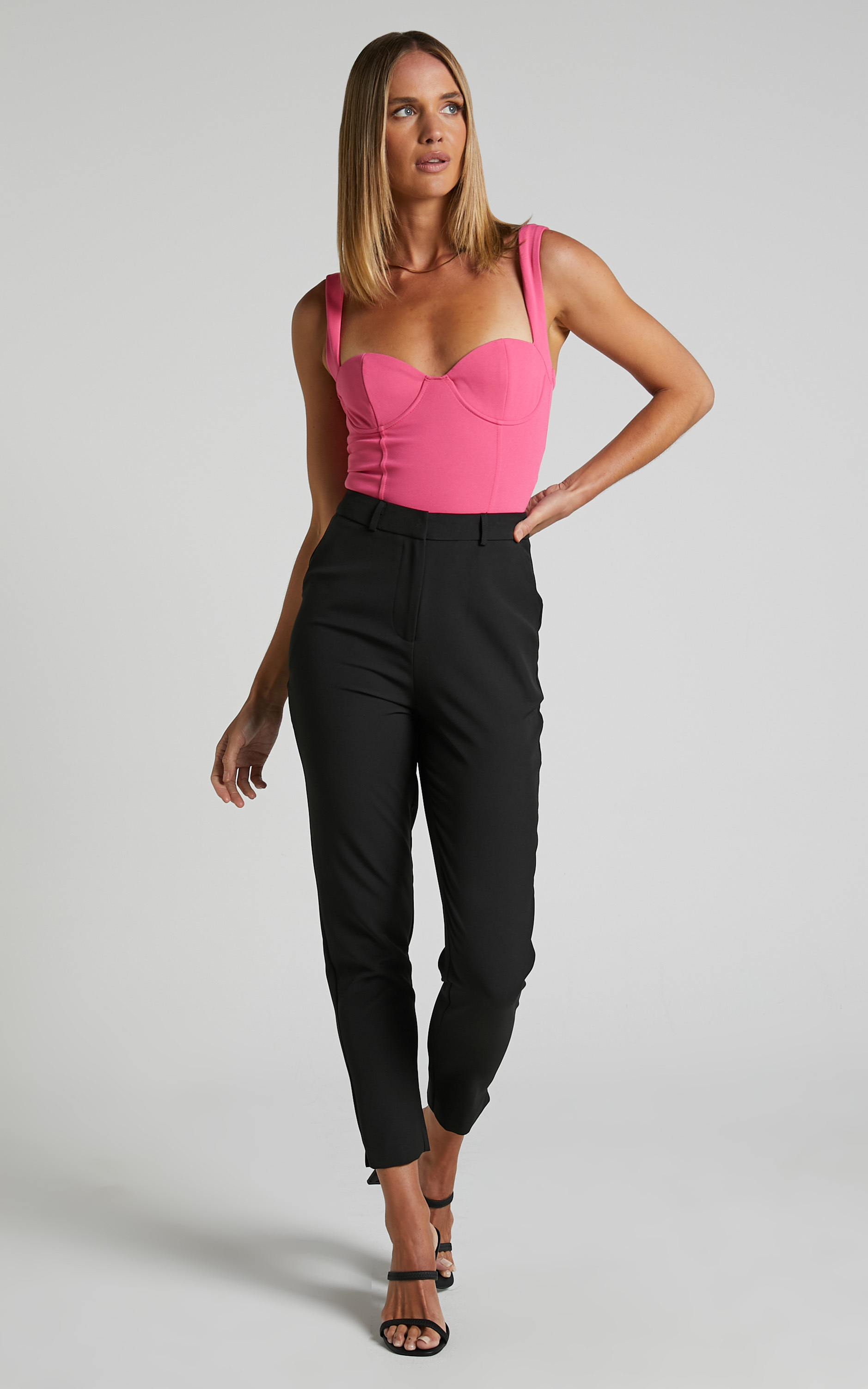Hermie Pants - Cropped Tailored Pants in Black - 04, BLK1, hi-res image number null