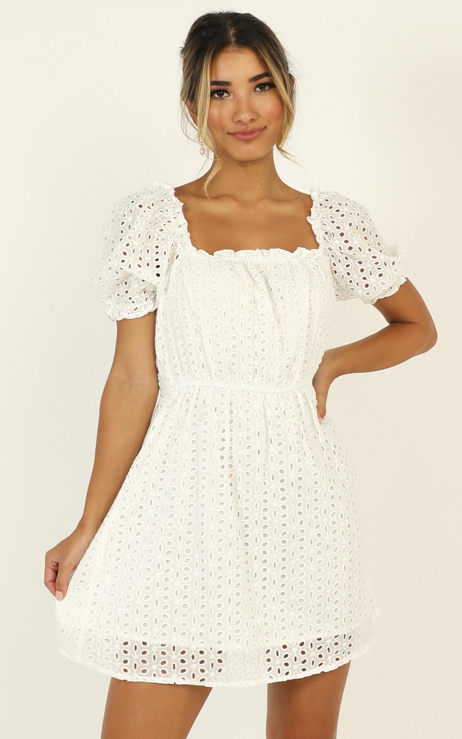 showpo white lace dress