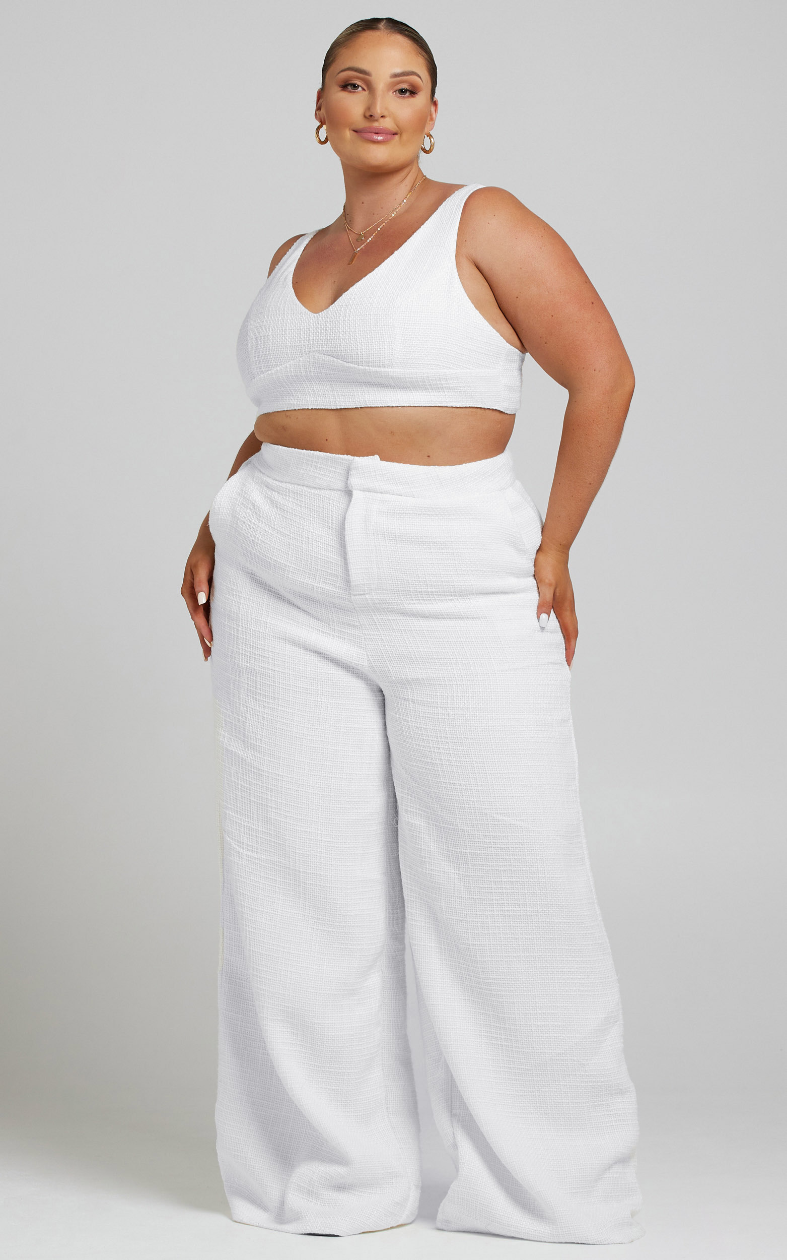 Adelaide Two Piece Wide Leg Set in White - 06, WHT4, hi-res image number null