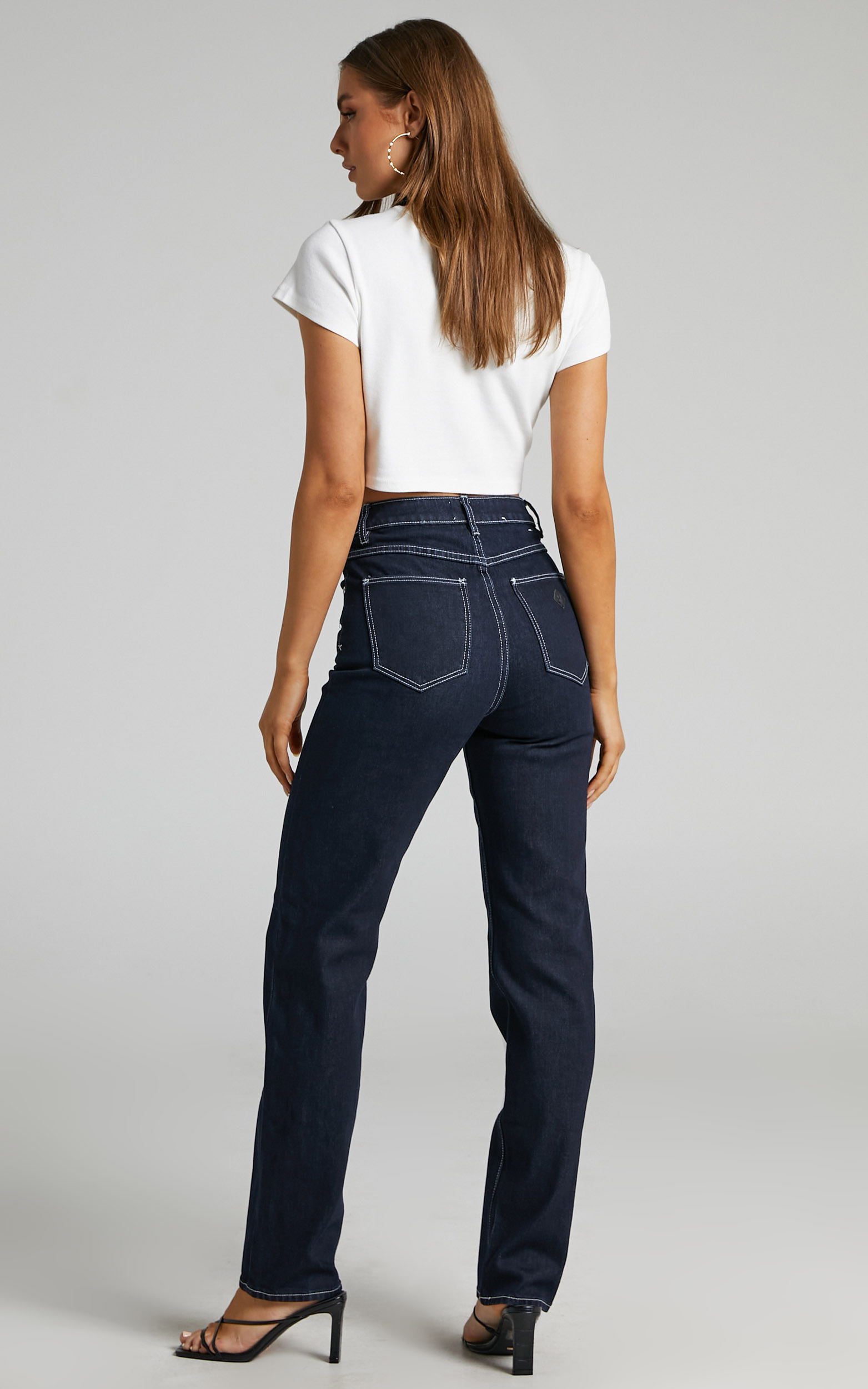 Abrand - A '94 High Straight Alice Jean in Rinse Denim - 06, BLU1, hi-res image number null