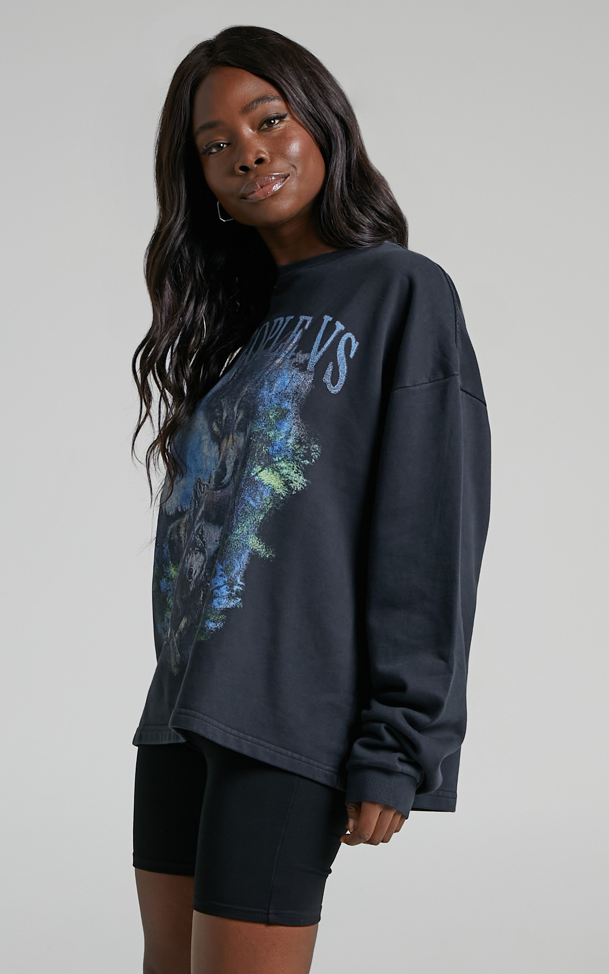 The People Vs - NOCTURNAL OVERSIZED CREW in Ultra Black - L, BLK1, hi-res image number null