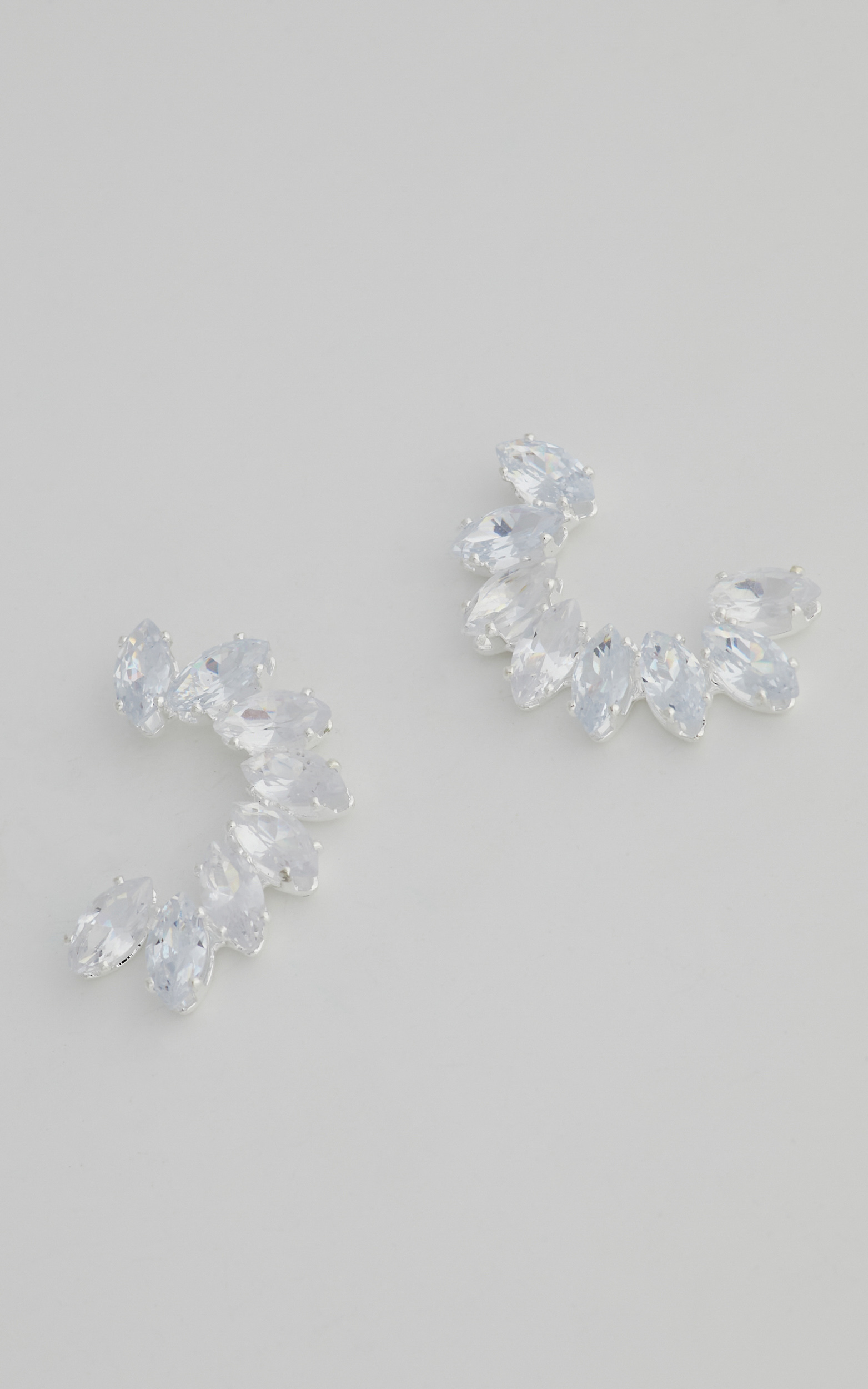 Paulita Marquise Climber Stud Earrings in Diamante - OneSize, SLV1, hi-res image number null