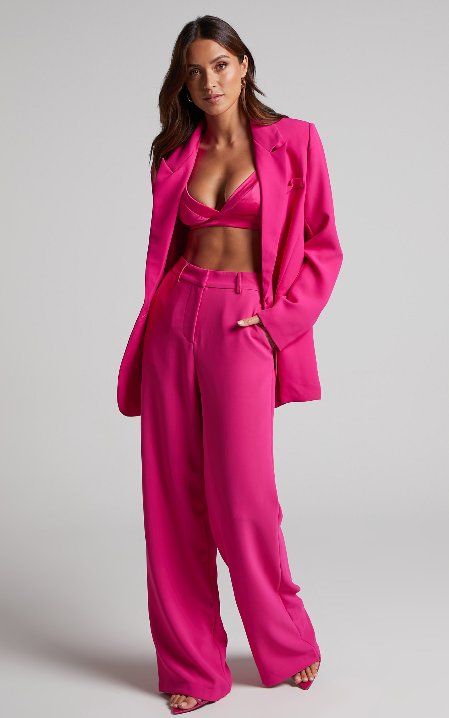 Bonnie Tailored Wide Leg Pants in Pink - 04, PNK1, hi-res image number null