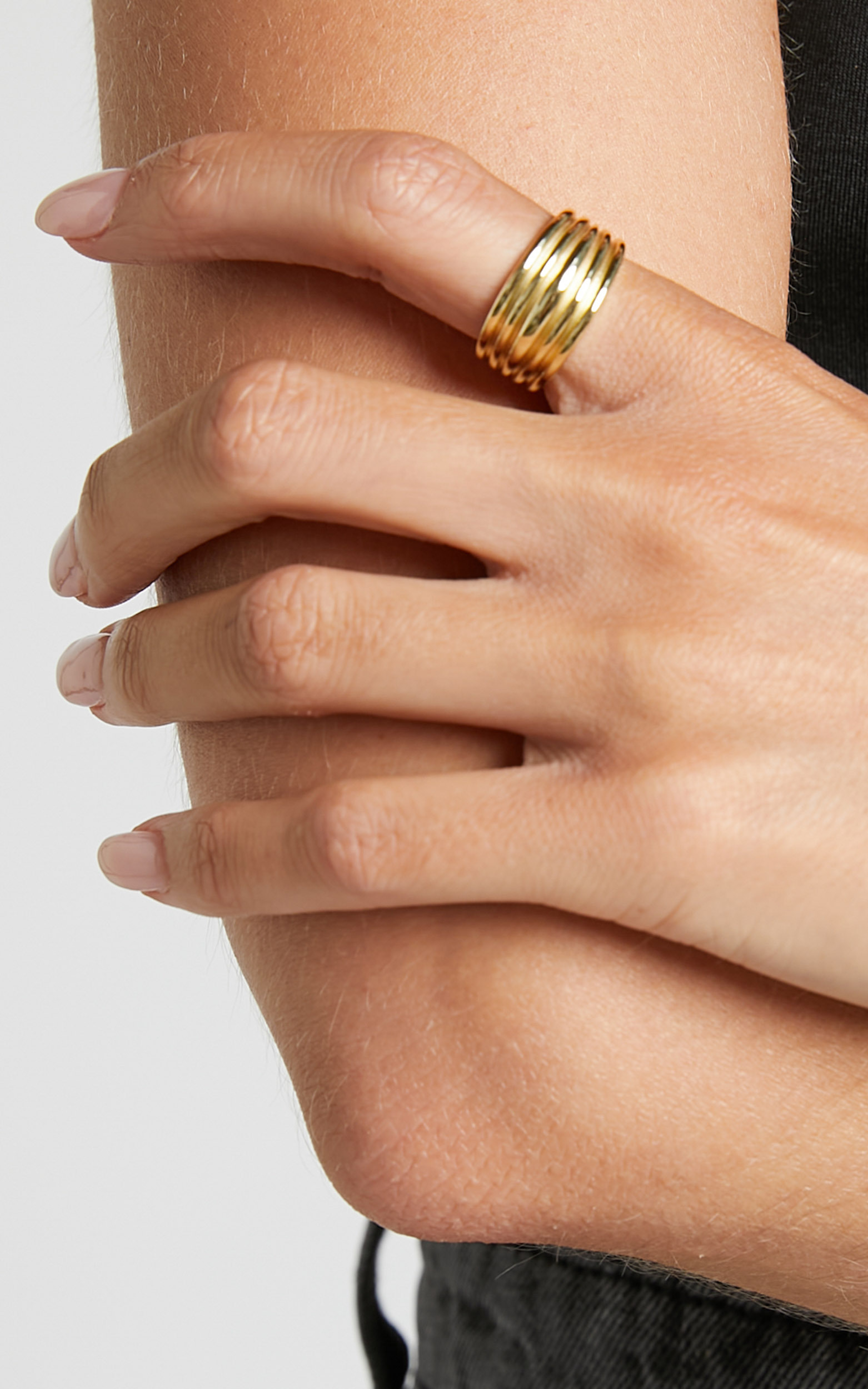 Kimmei Ring - Textured Ring in Gold - NoSize, GLD1, hi-res image number null