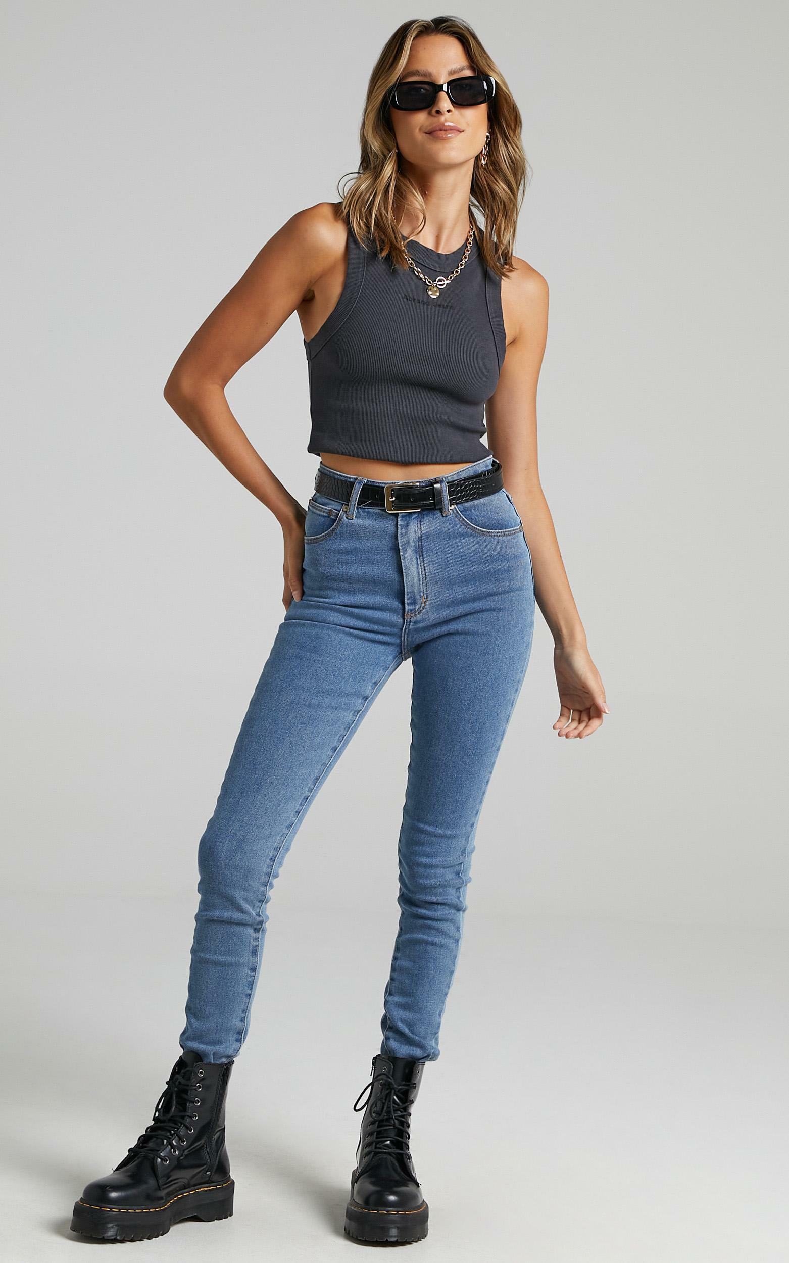 Abrand - A High Skinny Ankle Basher Jean in La Blues - 06, BLU1, hi-res image number null
