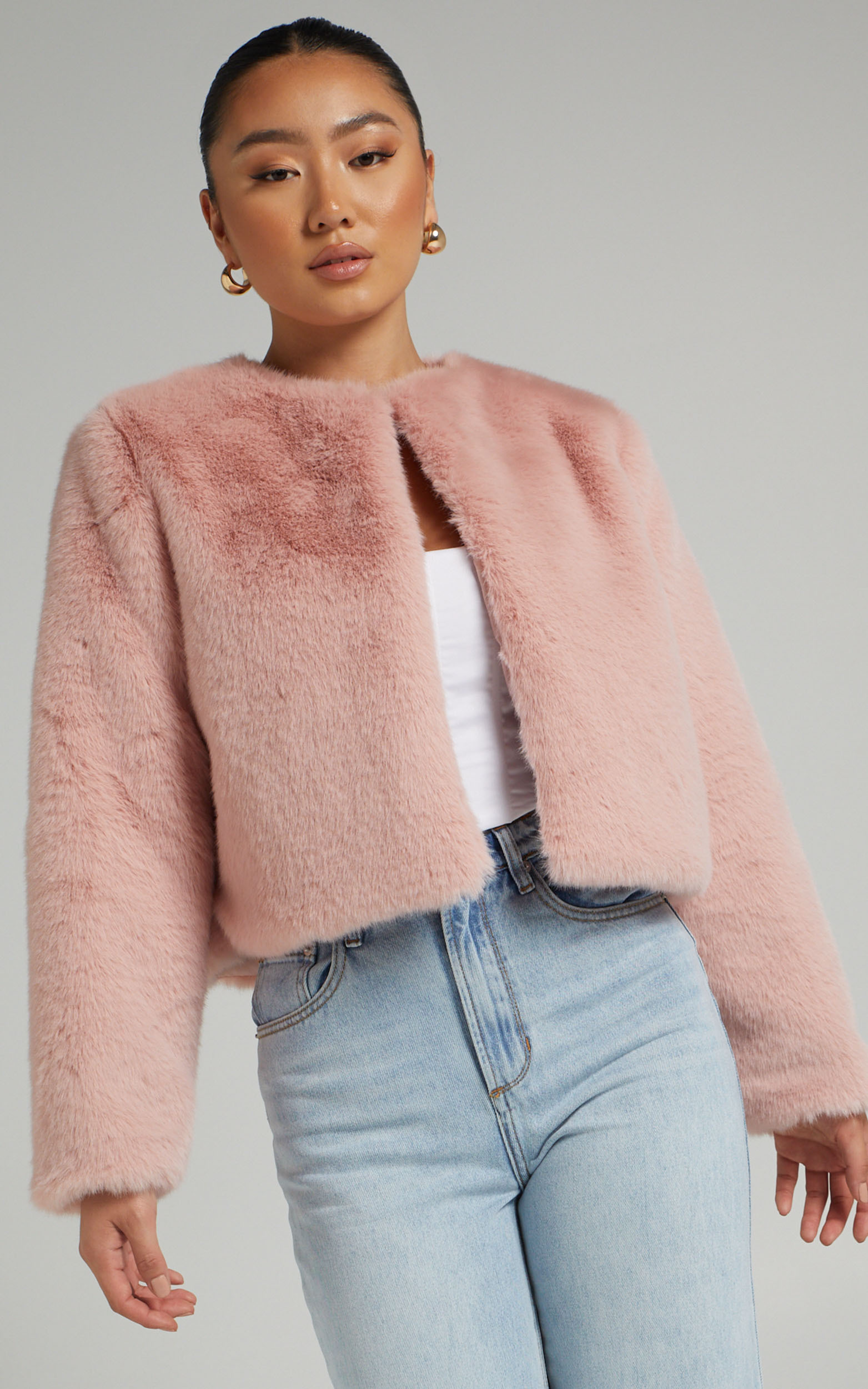 Linley Faux Fur Jacket in Pink - L, PNK2, hi-res image number null