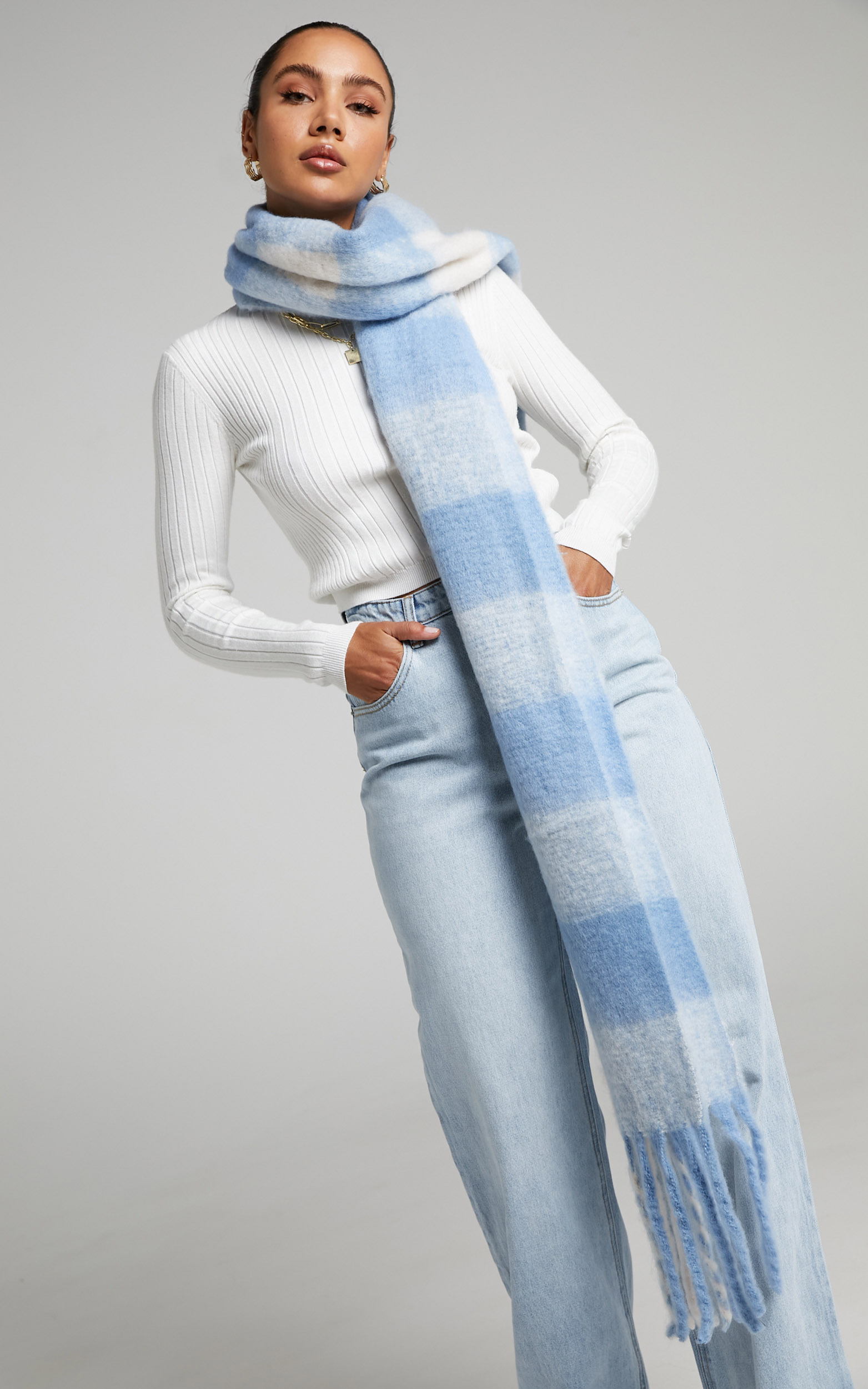 Nalani Scarf in Blue/White - NoSize, BLU1, hi-res image number null