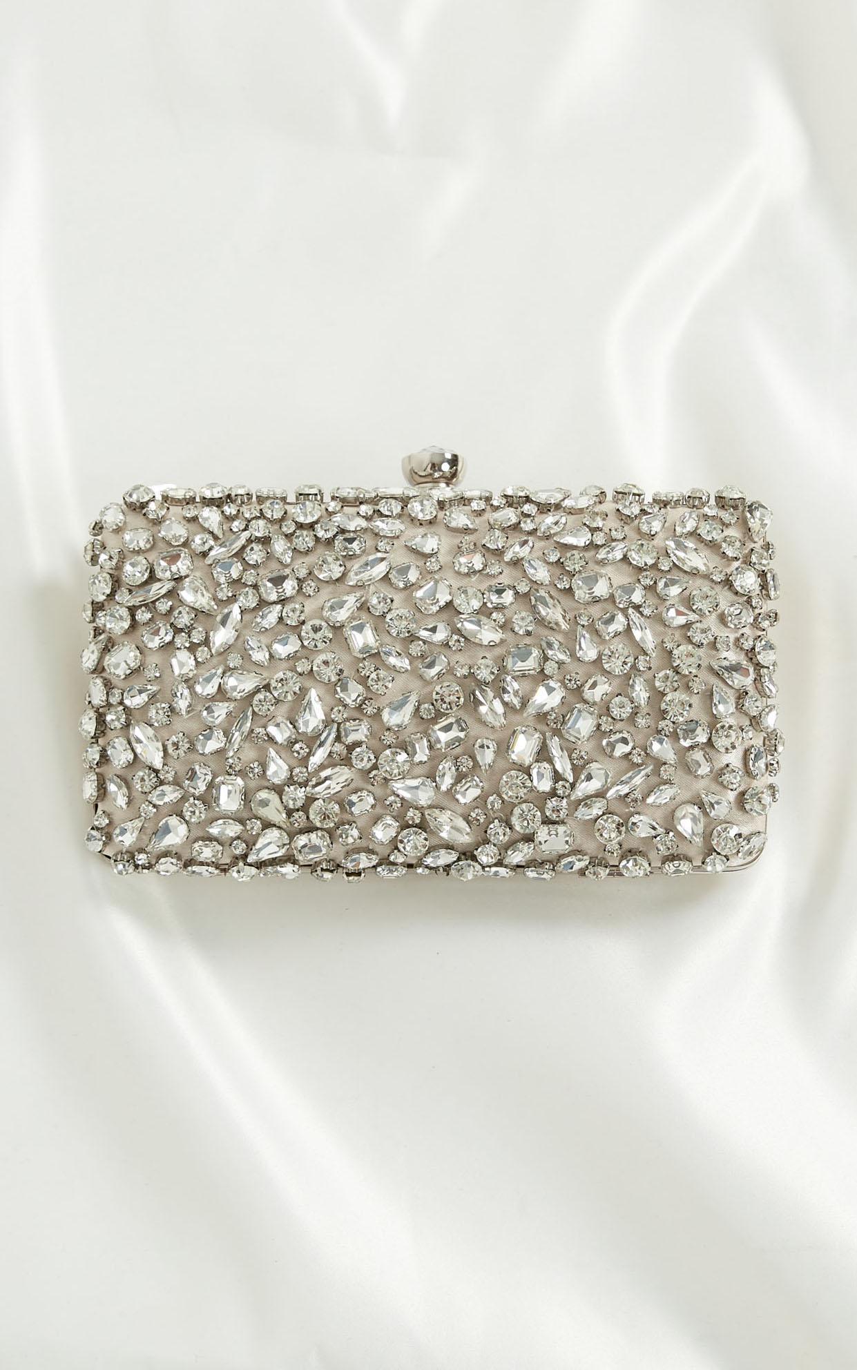 Never Ending Love Clutch In Silver, , hi-res image number null