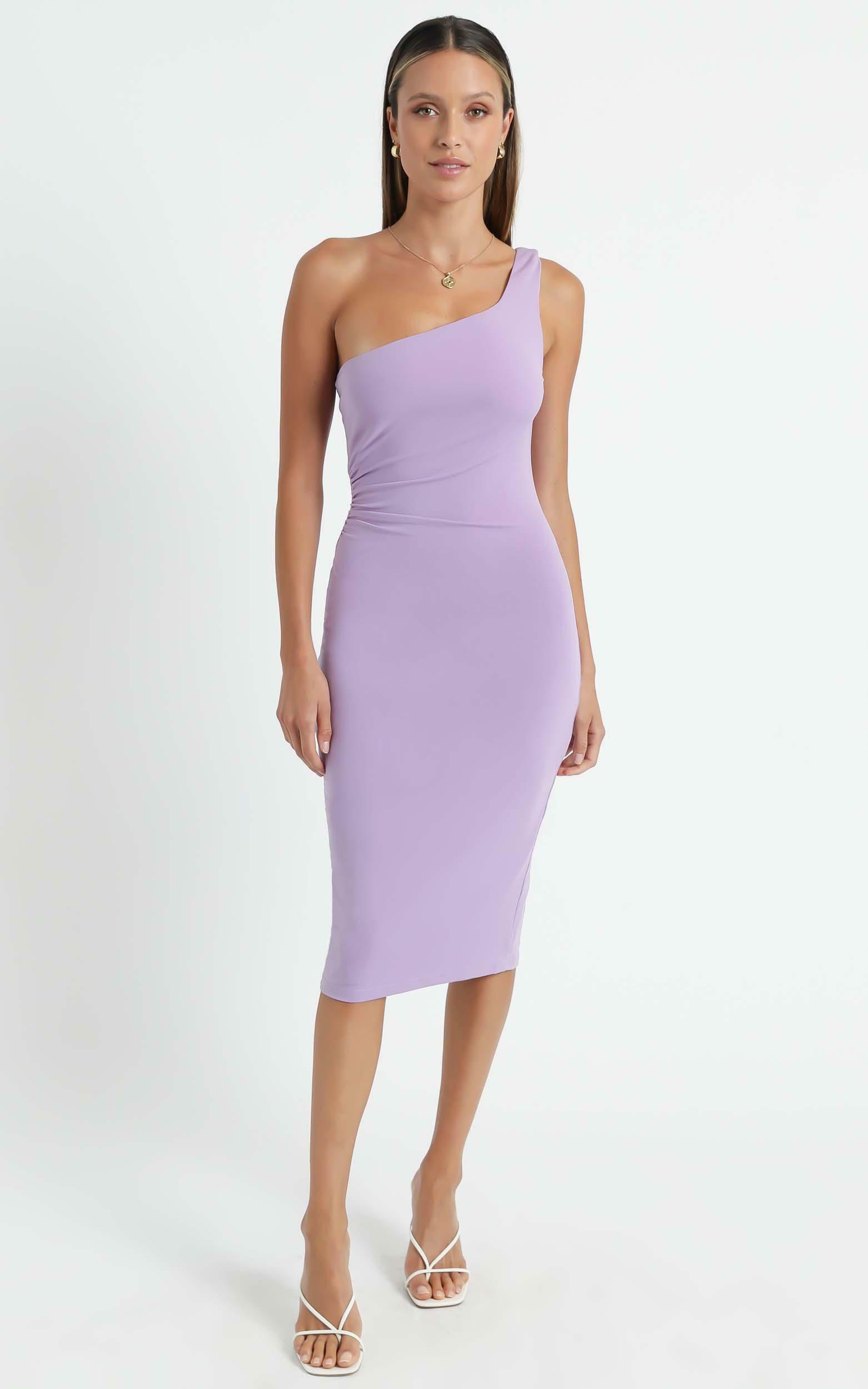 Got Me Looking One Shoulder Bodycon Midi Dress in Lilac - 06, PRP6, hi-res image number null