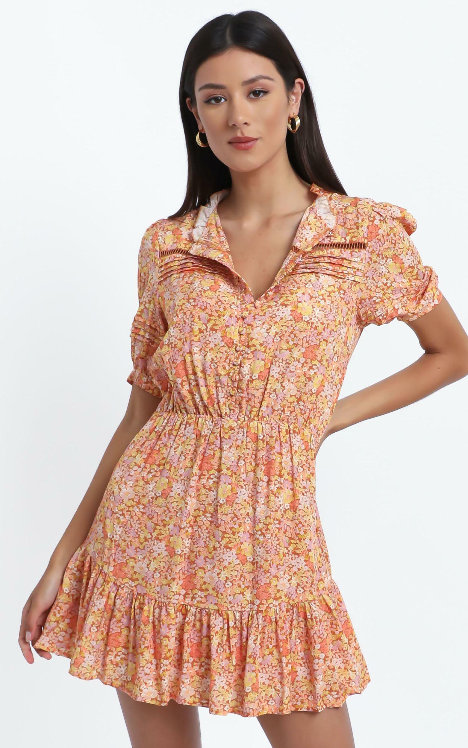 Mahalia Dress in Blushing Floral - 14 (XL), Multi, hi-res image number null