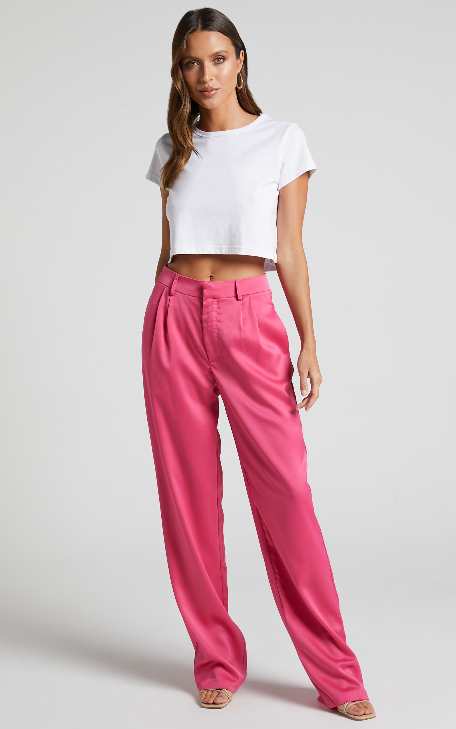 Jannie Pants - High Waist Tailored Pants in Pink - 04, PNK1, hi-res image number null