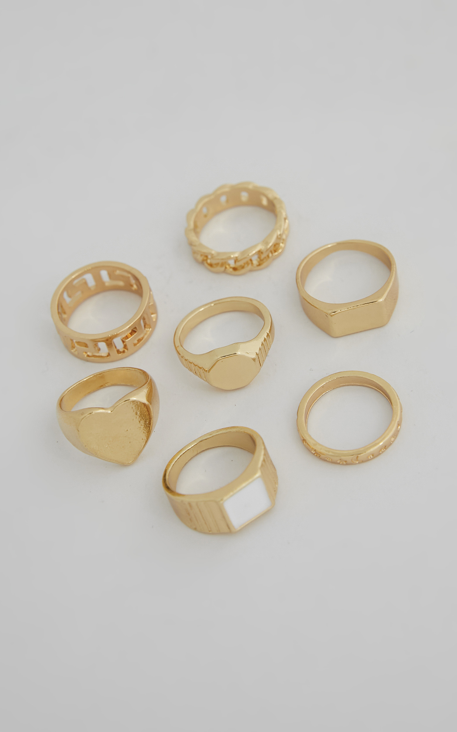 Cailee Mixed Ring Set - Pack of 7 in Gold - NoSize, GLD1, hi-res image number null