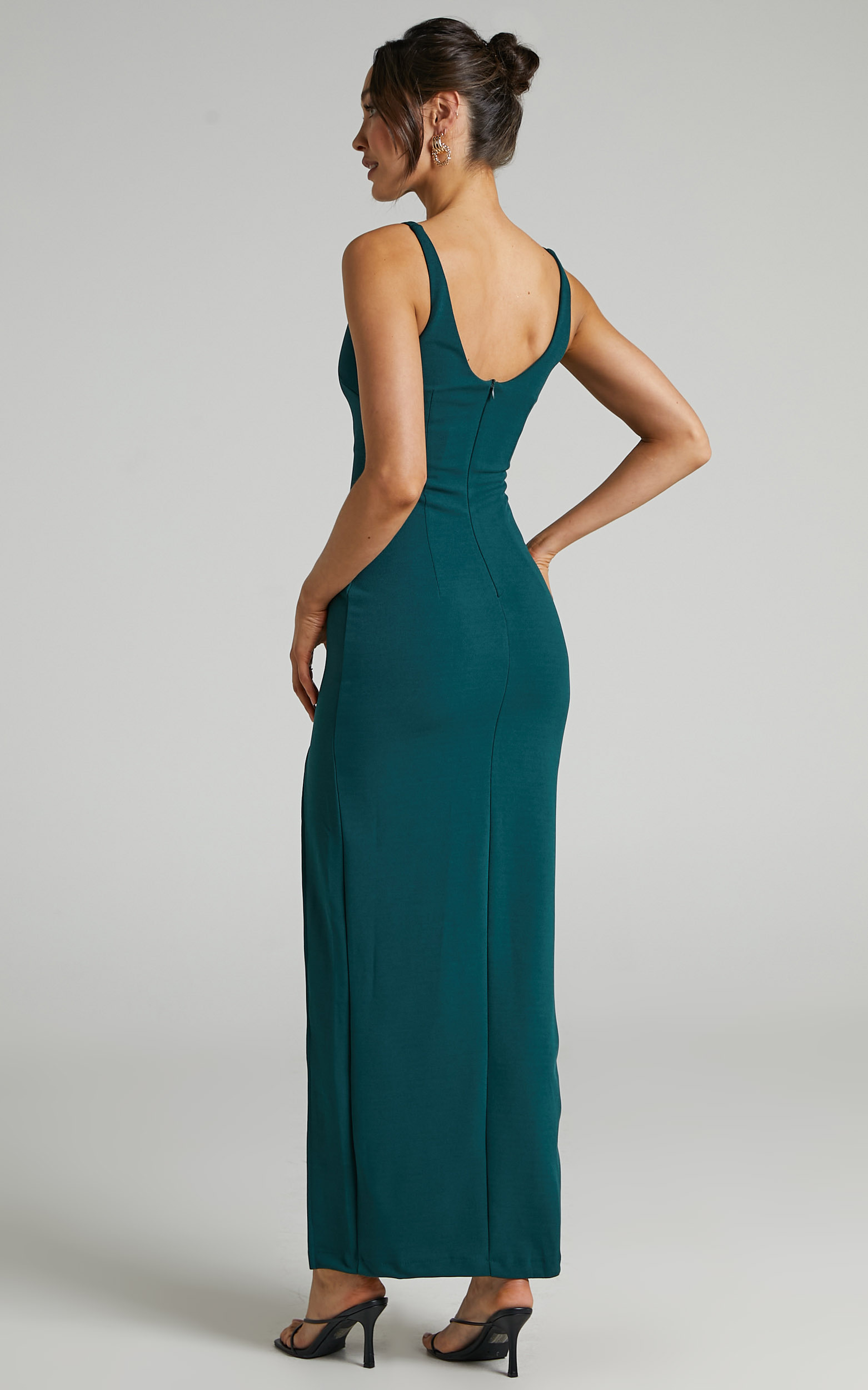 Indi Boat Neck Bodycon Maxi Dress in Emerald | Showpo USA