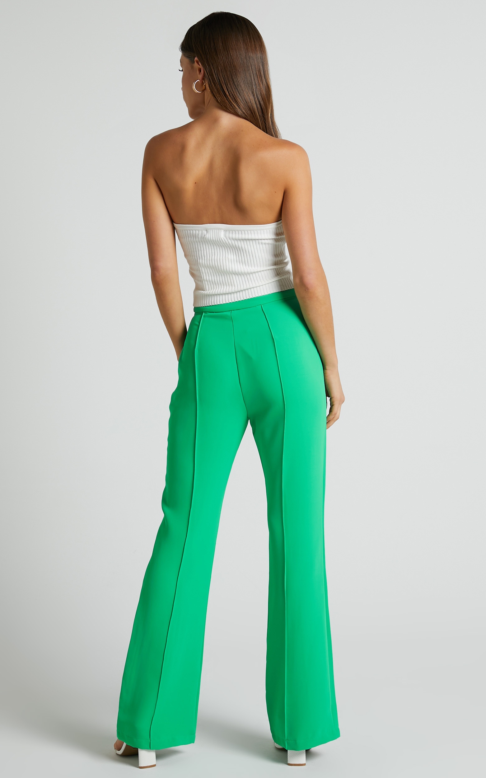 Jessa Pants - High Waisted Pants in Green | Showpo