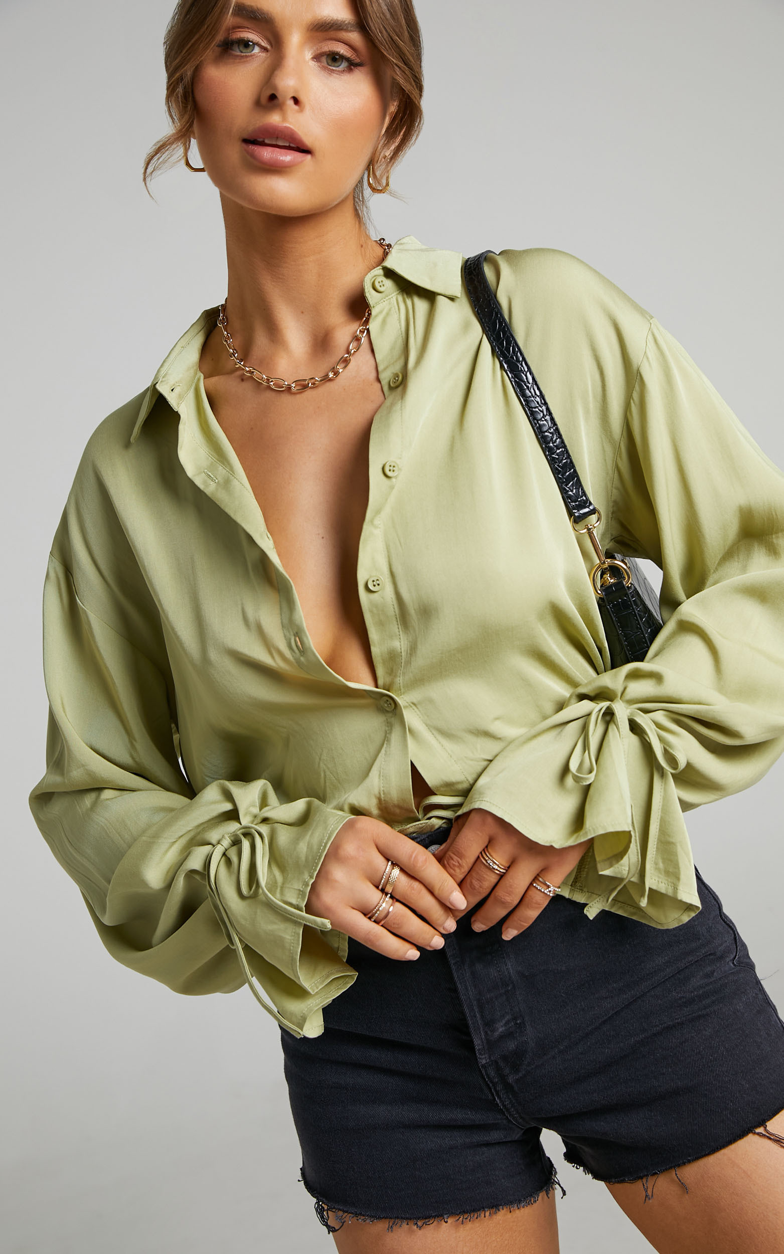 Wanda Button up Shirt in Green - 06, GRN2, hi-res image number null