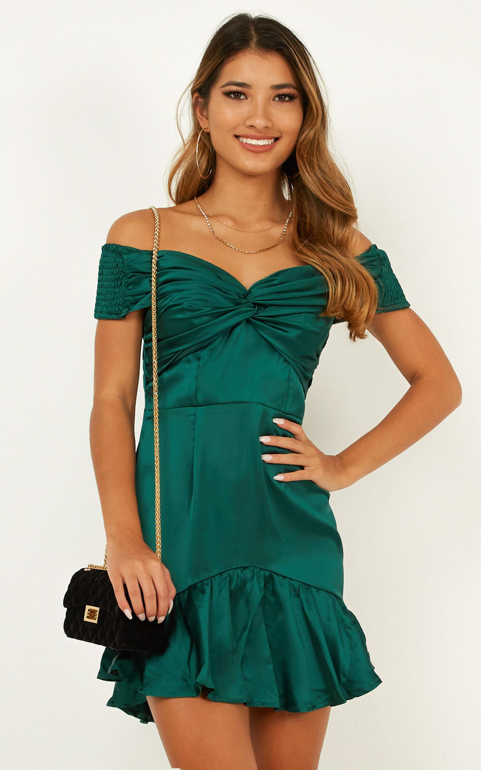 showpo emerald green dress