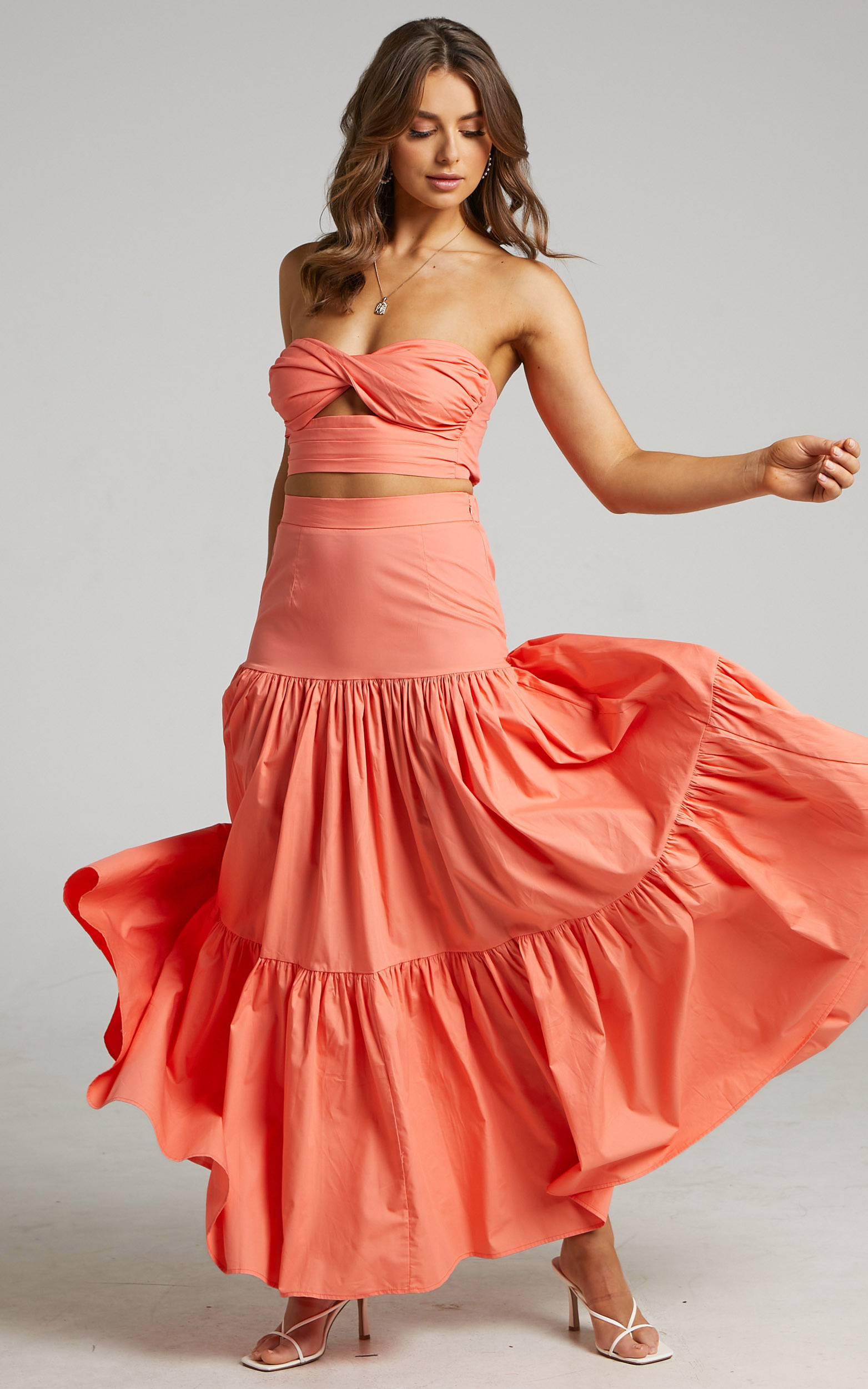 Runaway The Label - Ayla Maxi Skirt in sunset - L, ORG4, hi-res image number null