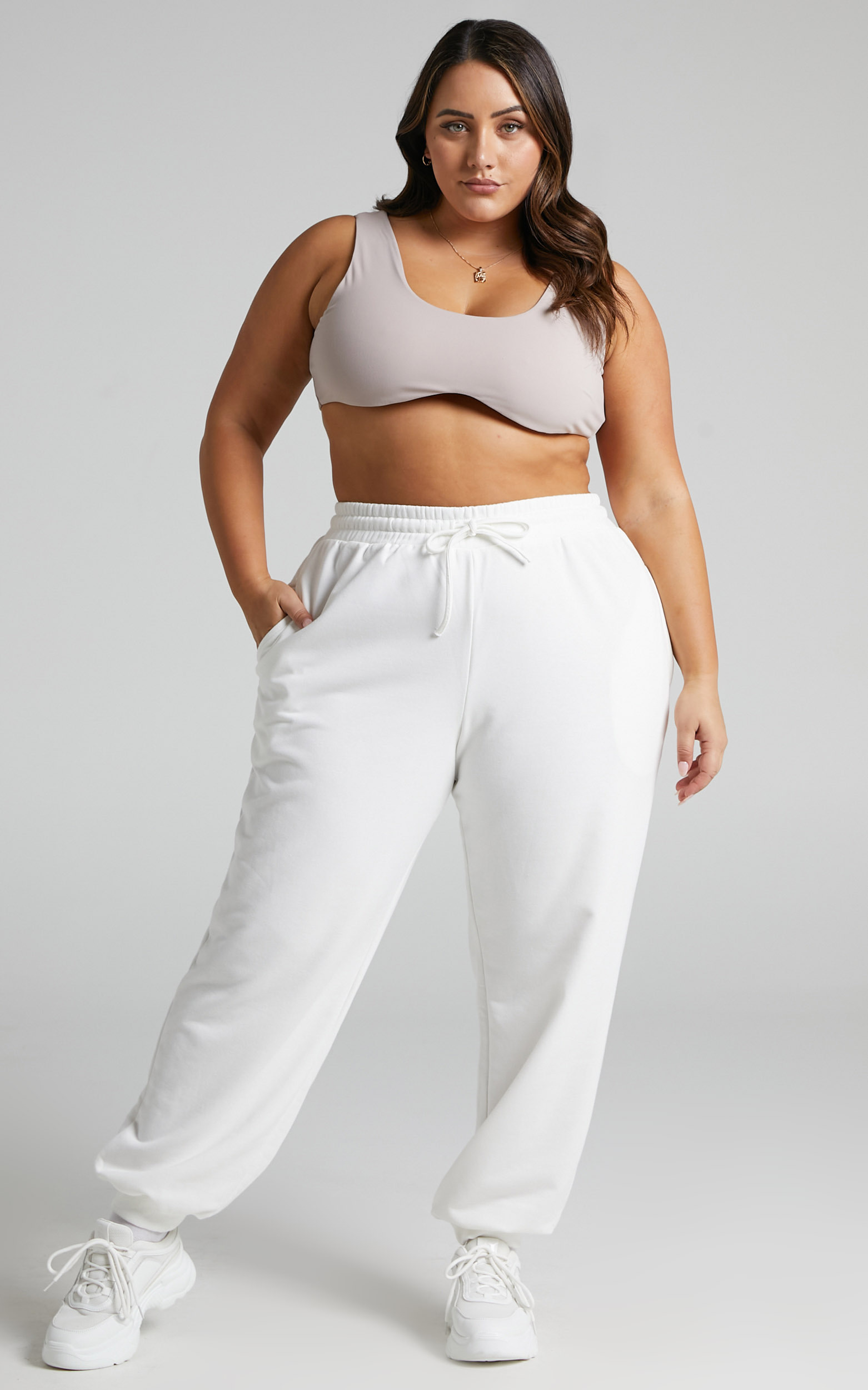 Charilyn Relaxed Tracksuit Bottoms in White - 04, WHT2, hi-res image number null