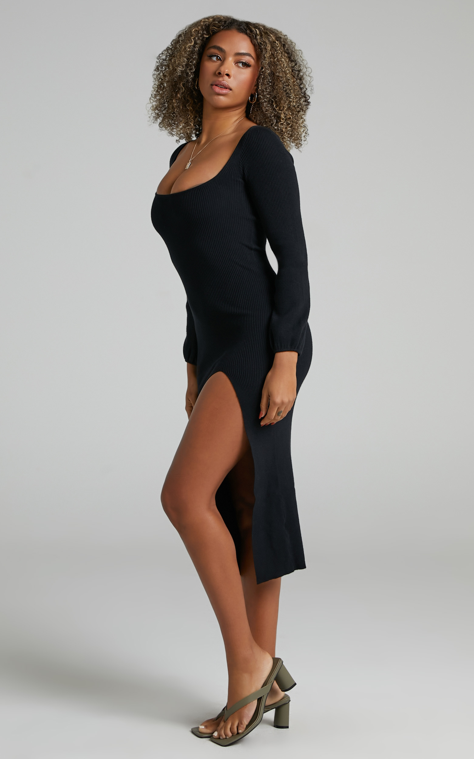 Courtie Knit Dress in Black - 06, BLK1, hi-res image number null