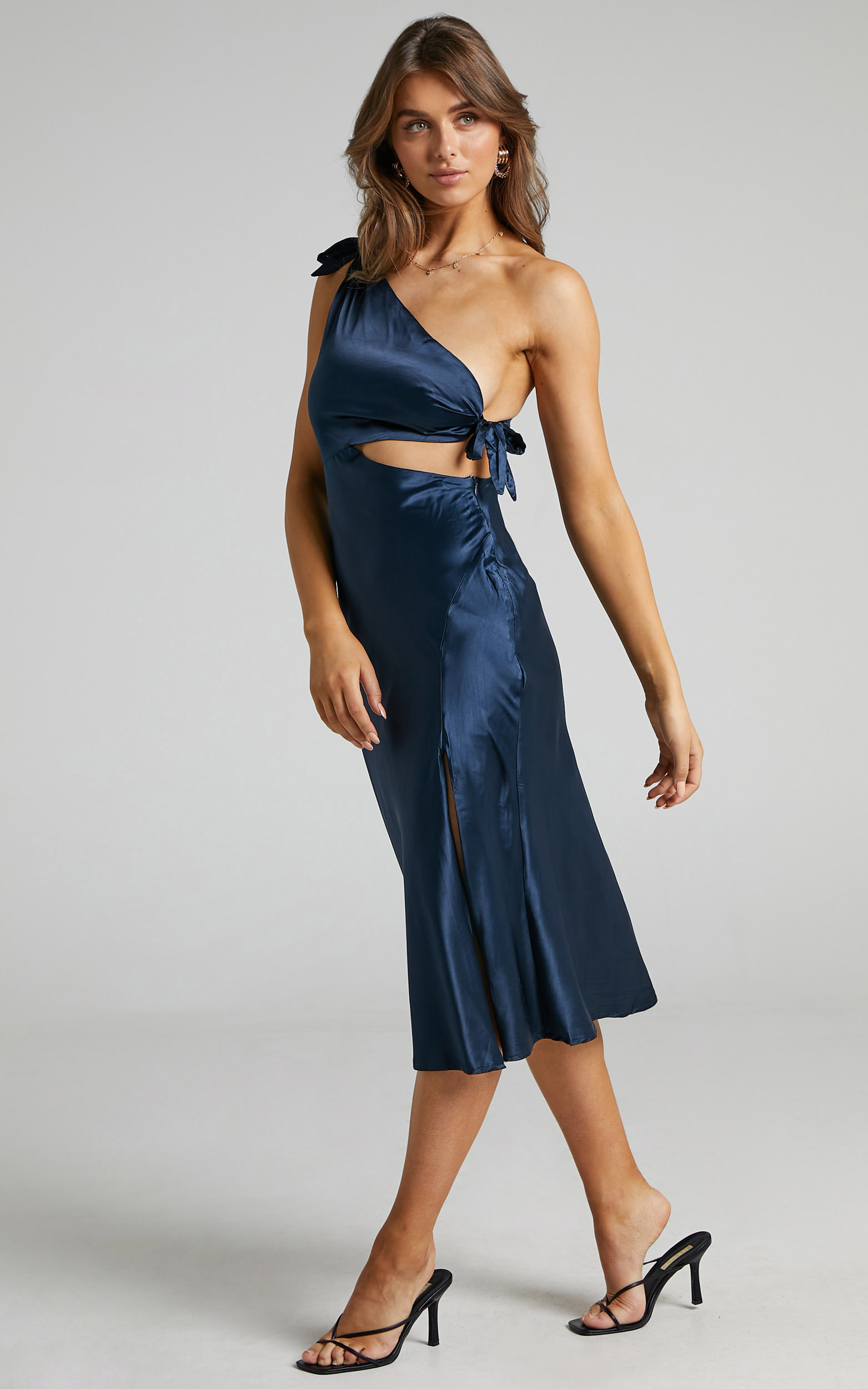 Glaucus Dress in Navy Satin - 06, NVY2, hi-res image number null