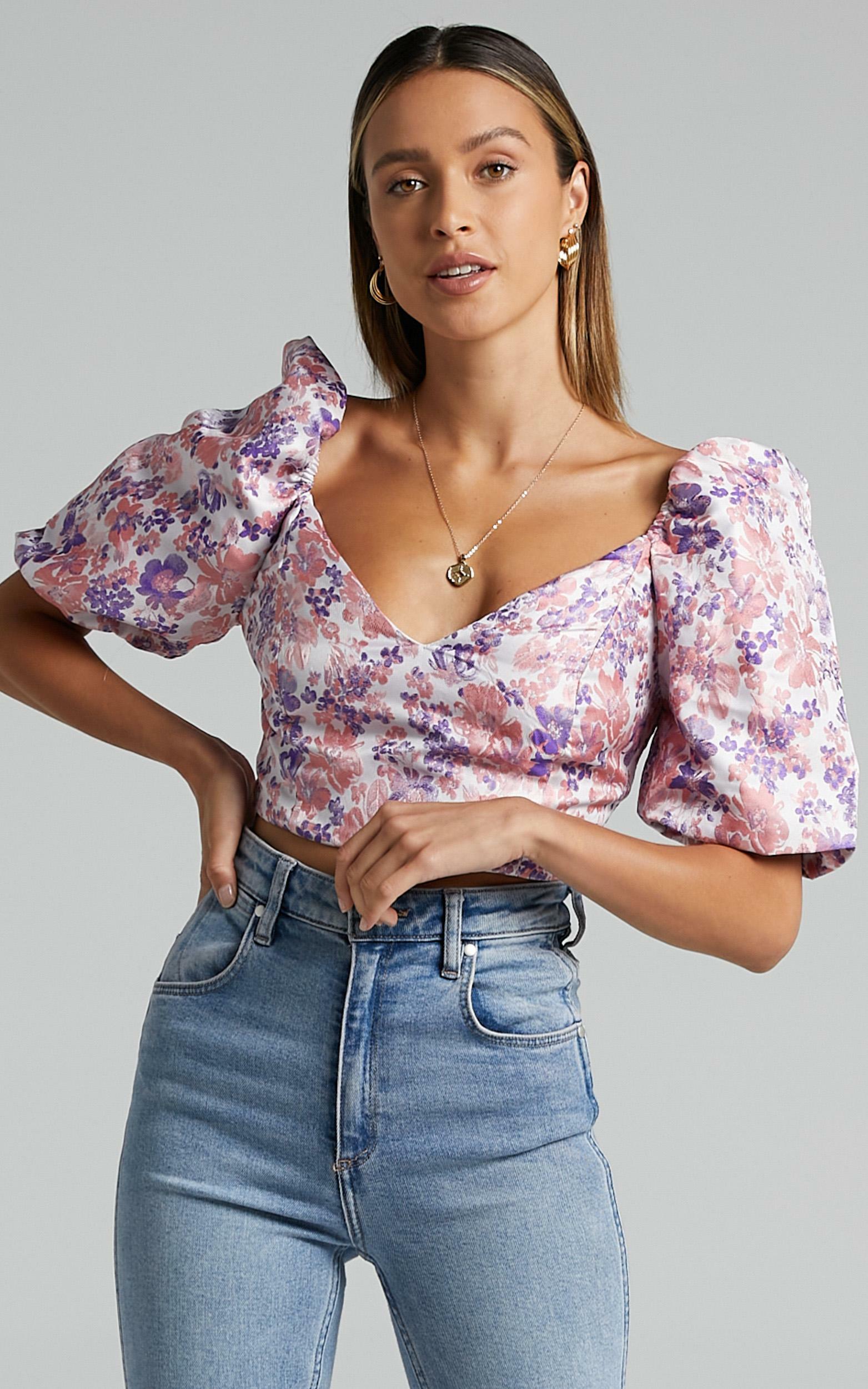 Ryliana Top in Multi Floral - 6 (XS), Multi, hi-res image number null