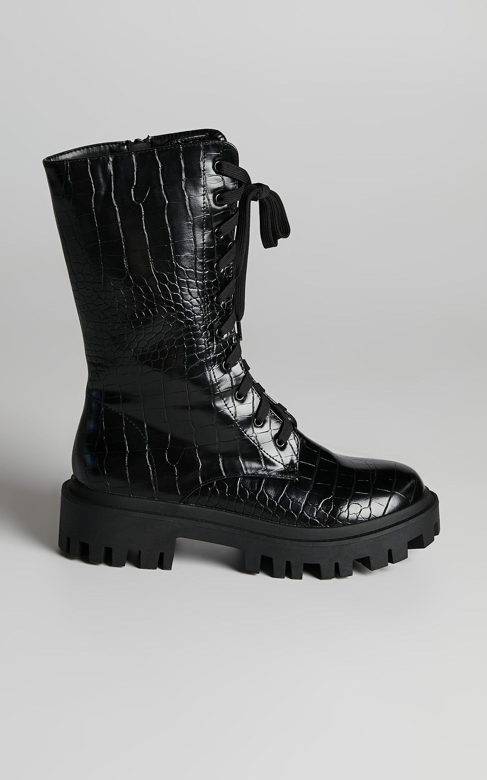 Public Desire - Beau Boots in Black Croc - 05, BLK1, hi-res image number null