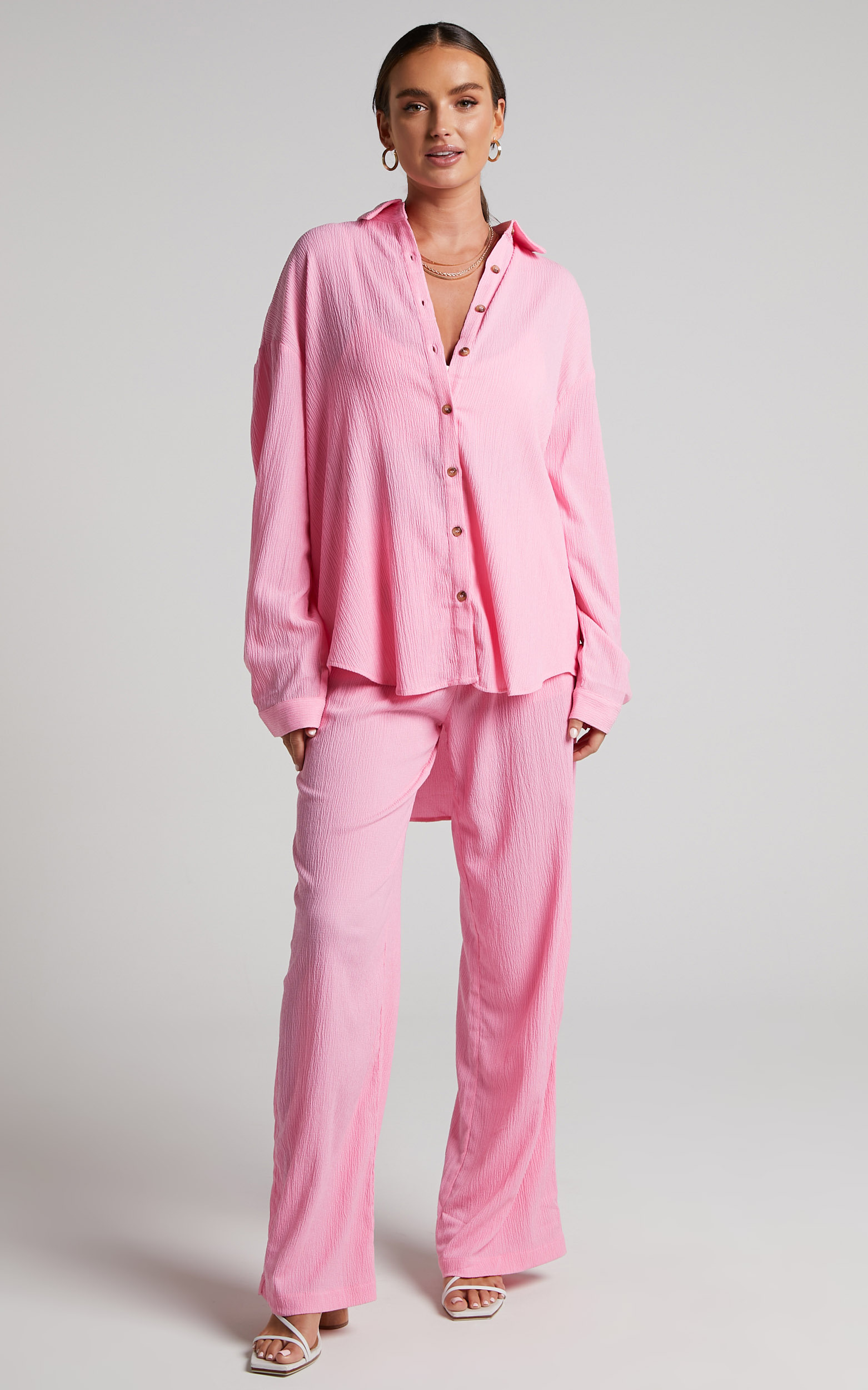 Isabeau Shirt - Relaxed Oversized Shirt in Pink - 04, PNK1, hi-res image number null