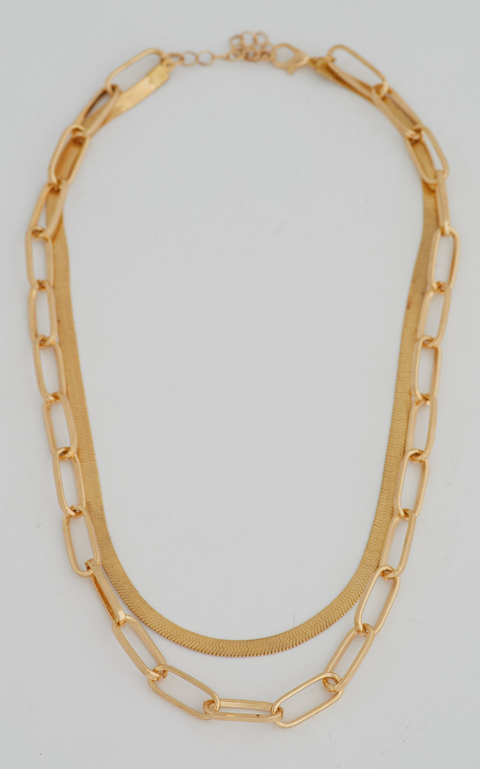 Anjanique Layered Paperclip Chain Necklace in Gold - NoSize, GLD1, hi-res image number null