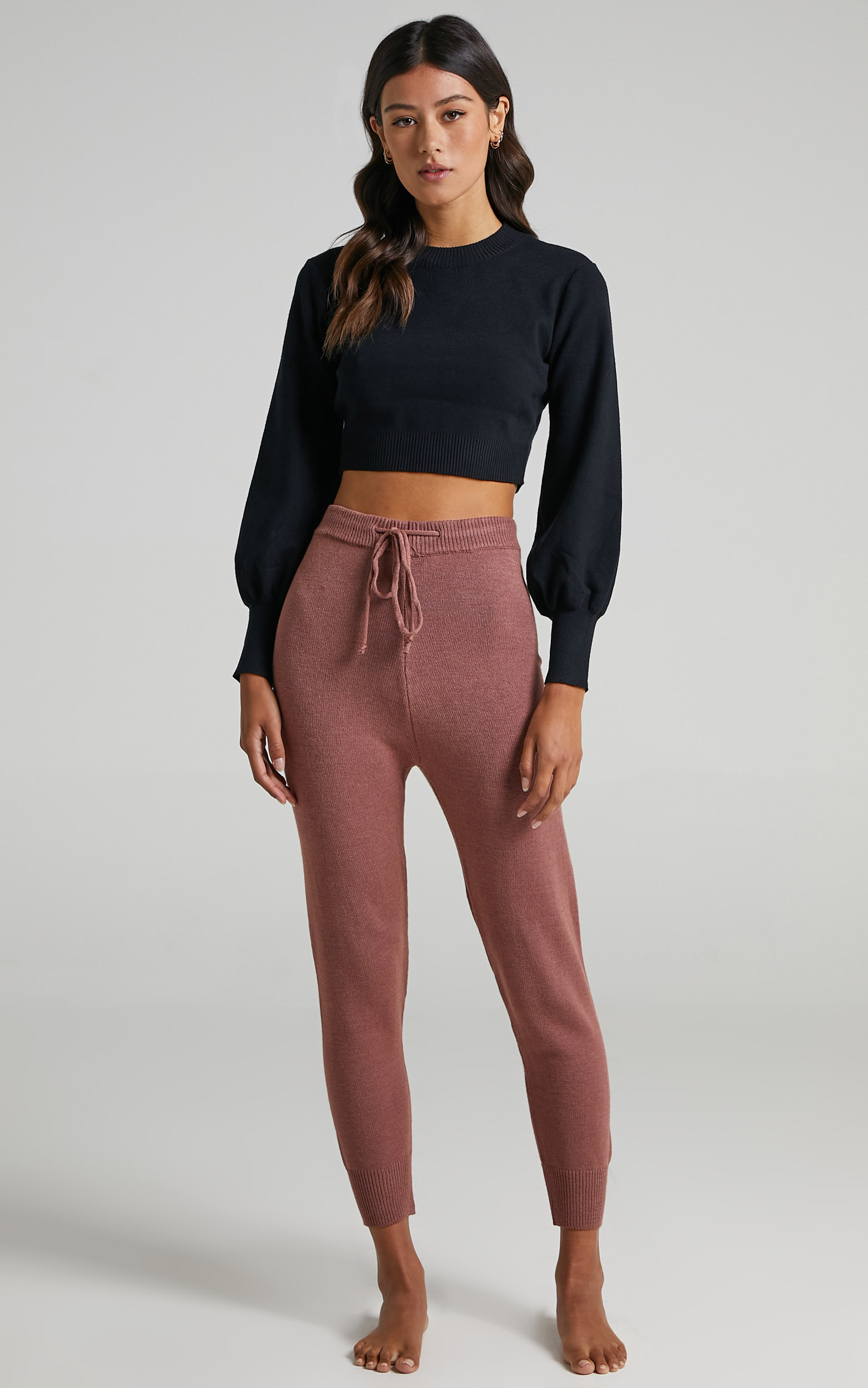 Imogen Knit Joggers in Rust - 8 (S), Rust, hi-res image number null