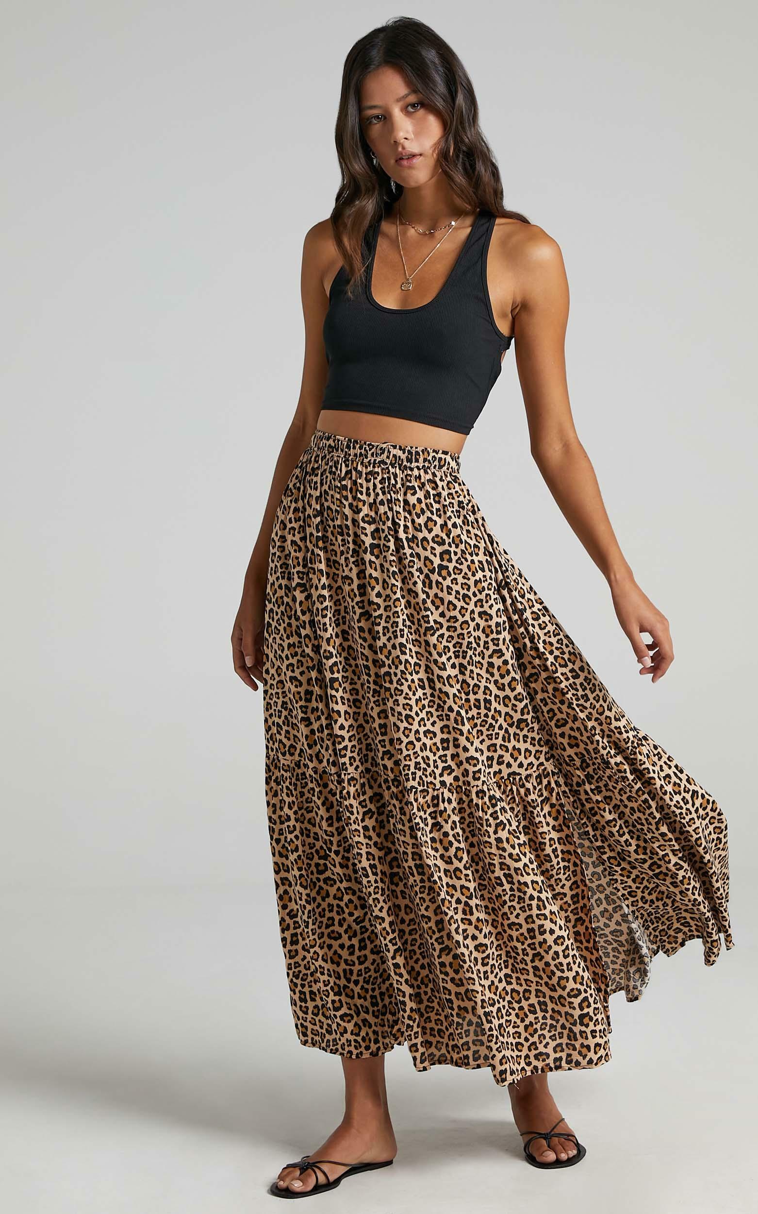 Off To Bali Skirt in Leopard Print - 06, BRN1, hi-res image number null