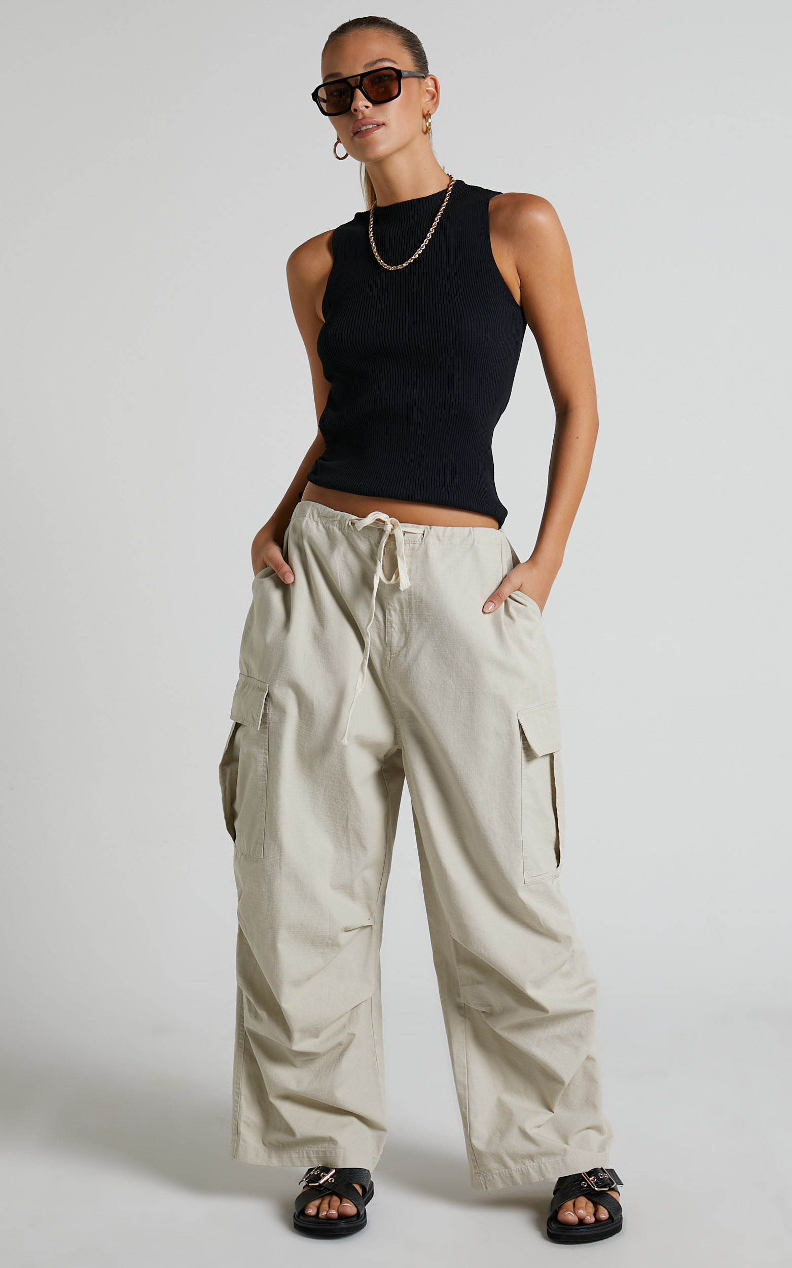 Lioness - Low Rise Utility Pant in Stone | Showpo