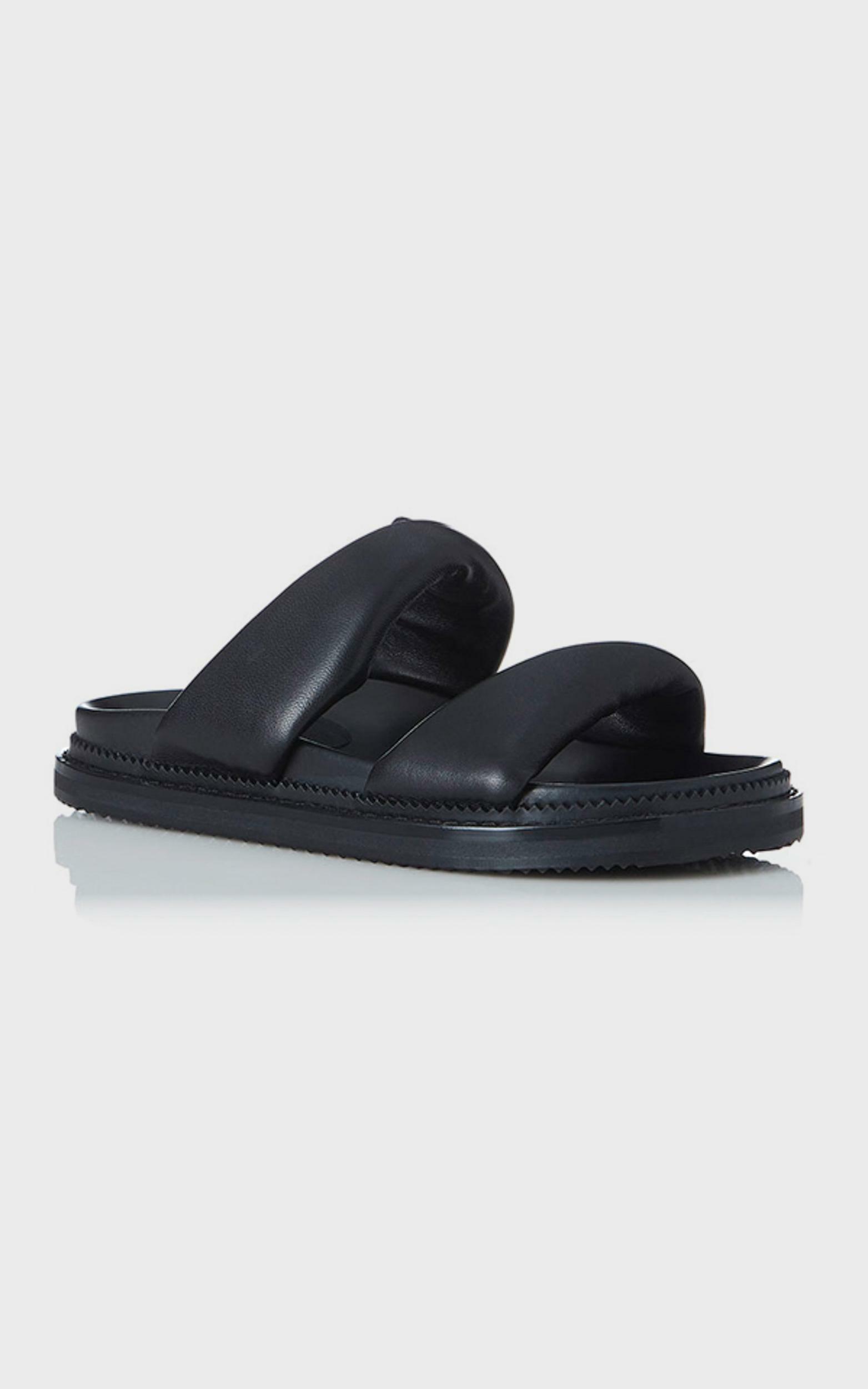 Alias Mae - Paris Slides in Black Leather | Showpo