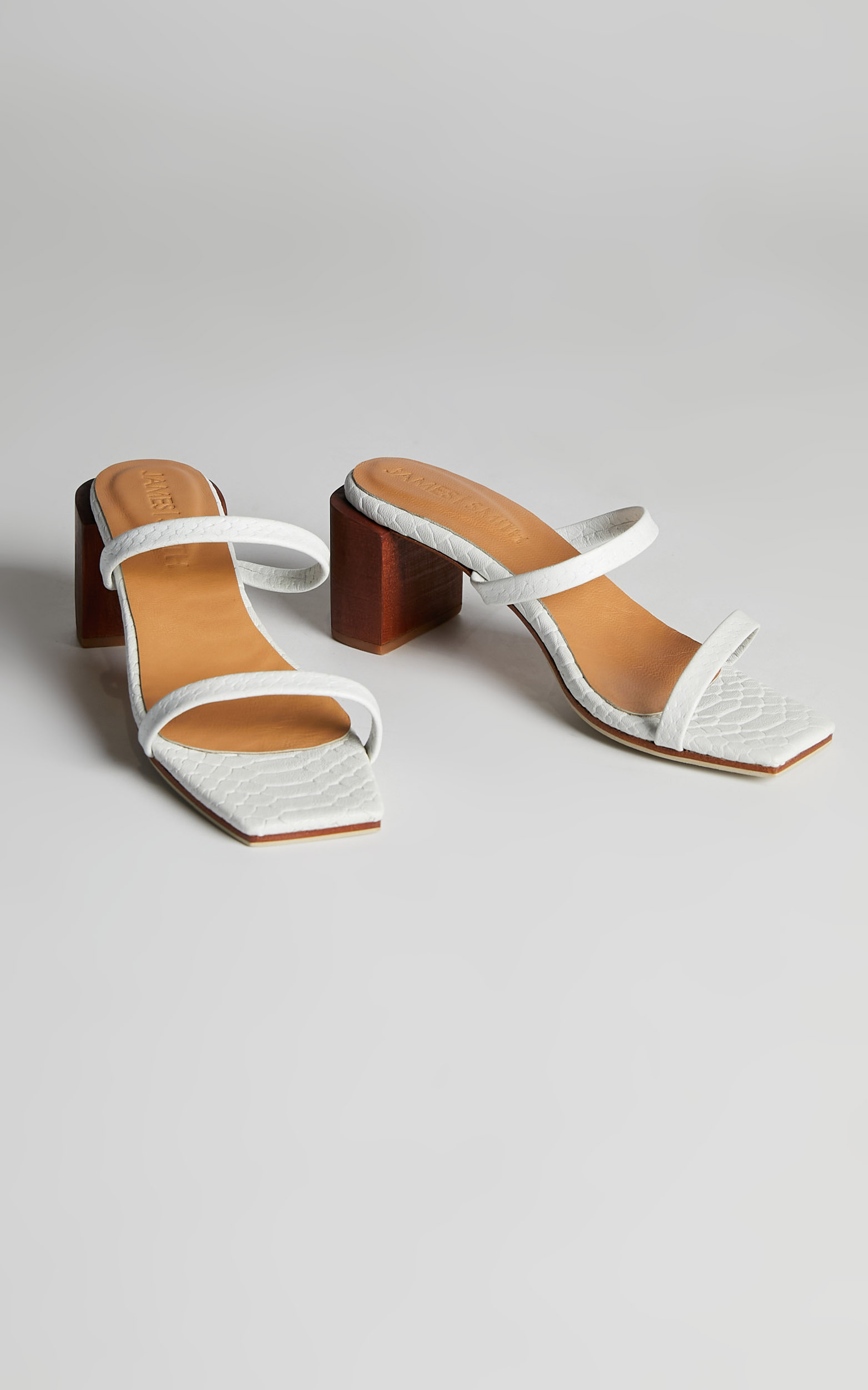 James Smith - Sirenuse Strap Sandal in White Croc - 05, WHT3, hi-res image number null