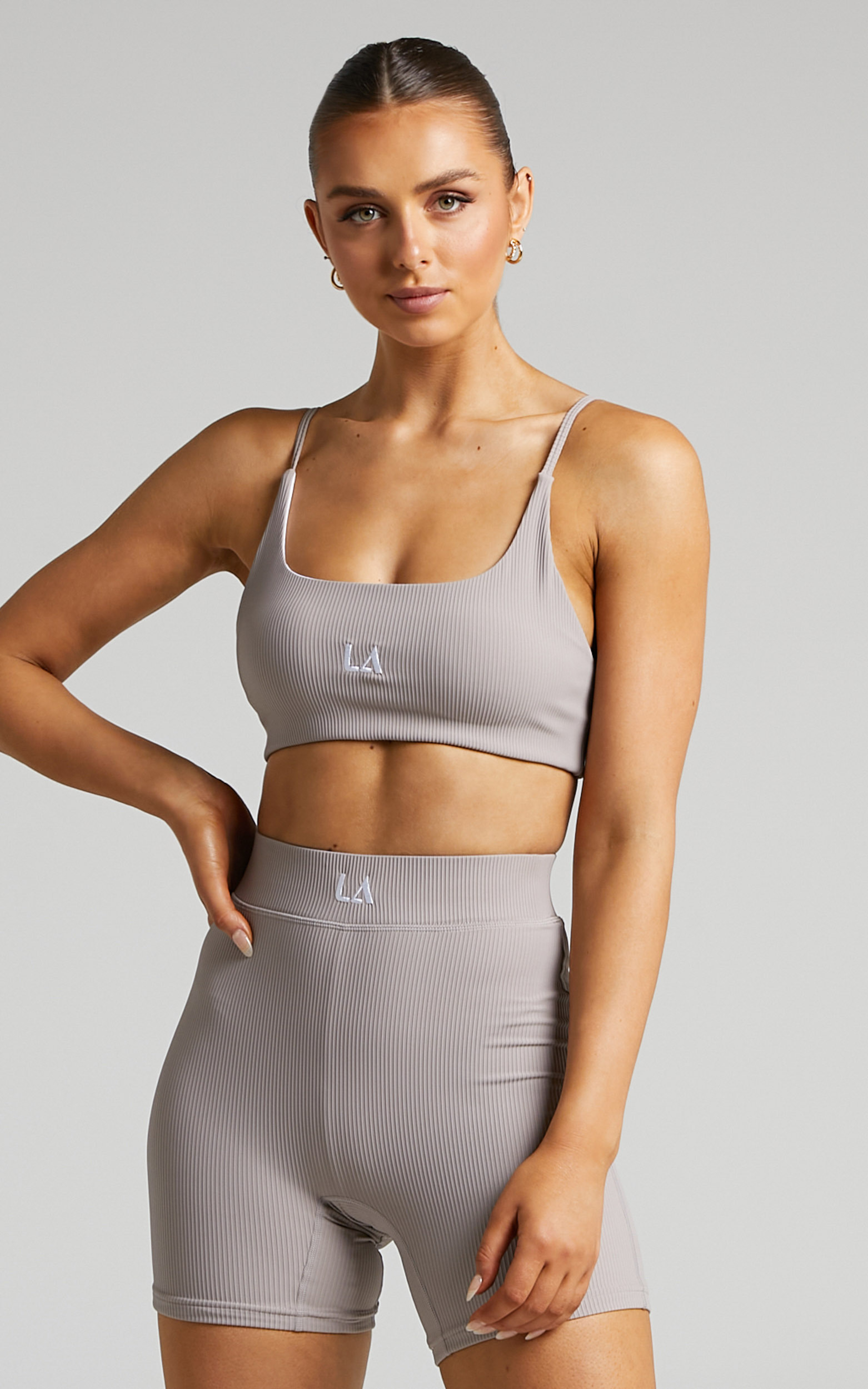 Lahana - Mabel Crop Top in STONE GREY - L, GRY1, hi-res image number null