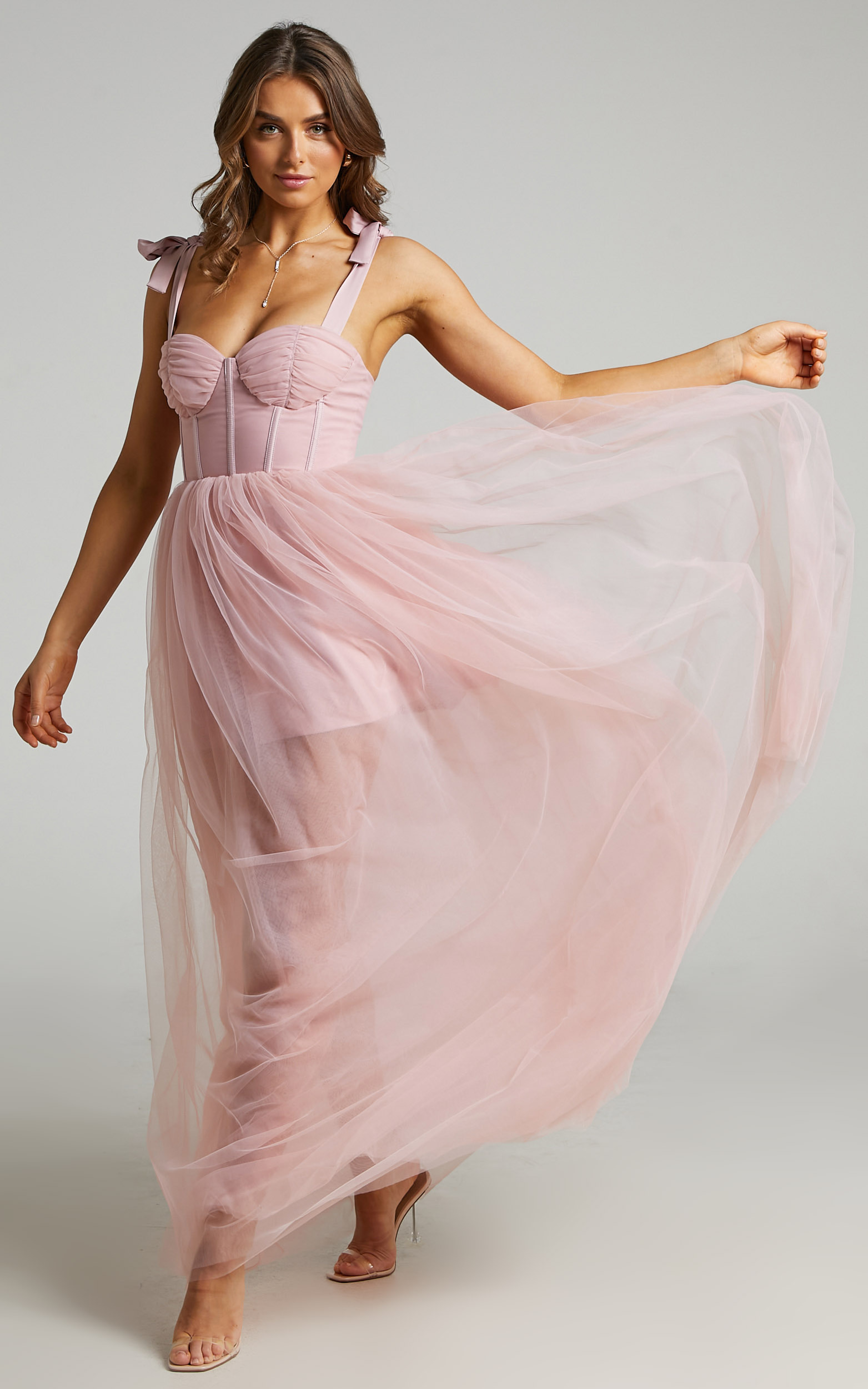 Emmary Tulle Maxi gown in Pink - 06, PNK2, hi-res image number null