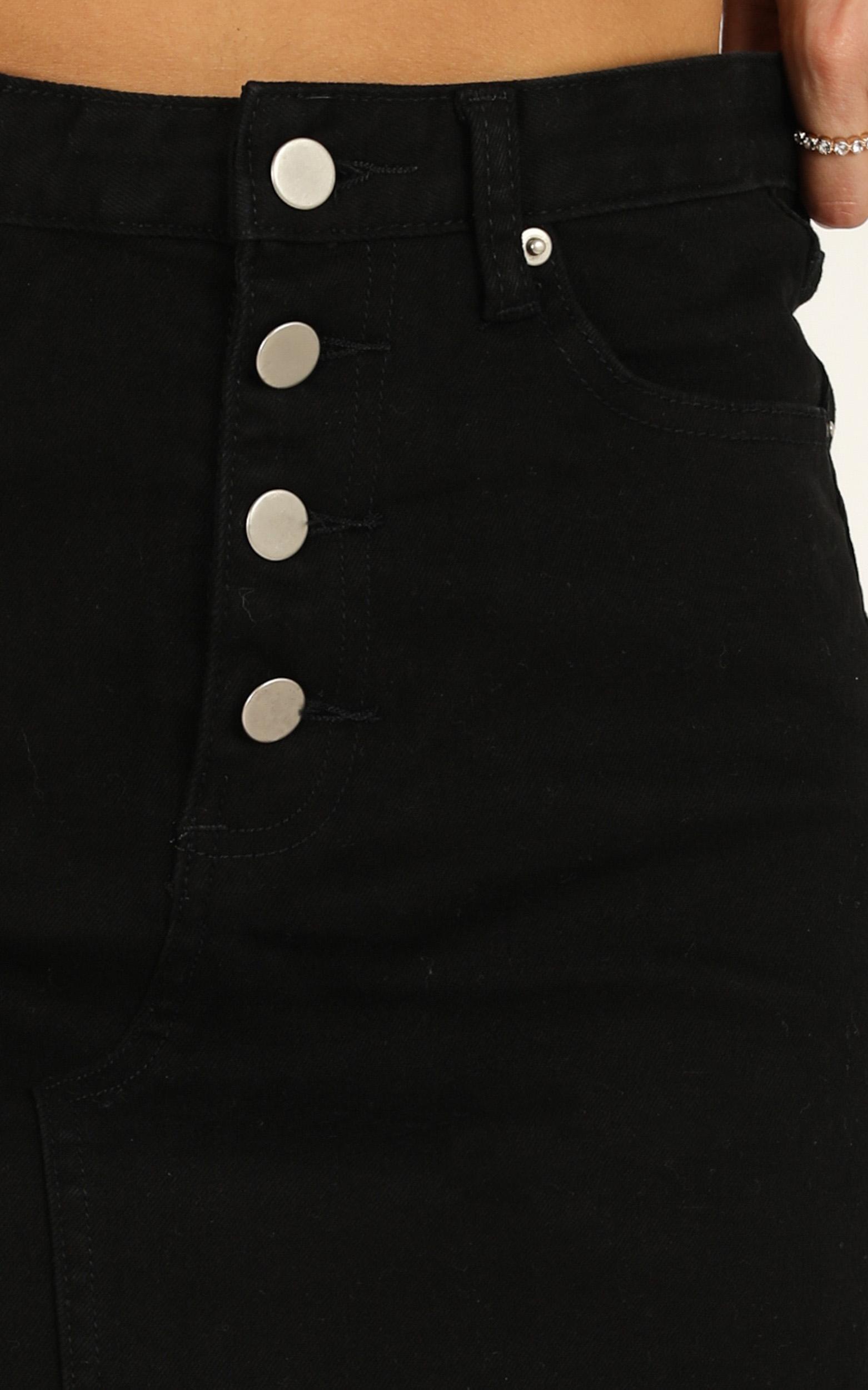 Oh My Gosh Skirt in Black Denim | Showpo