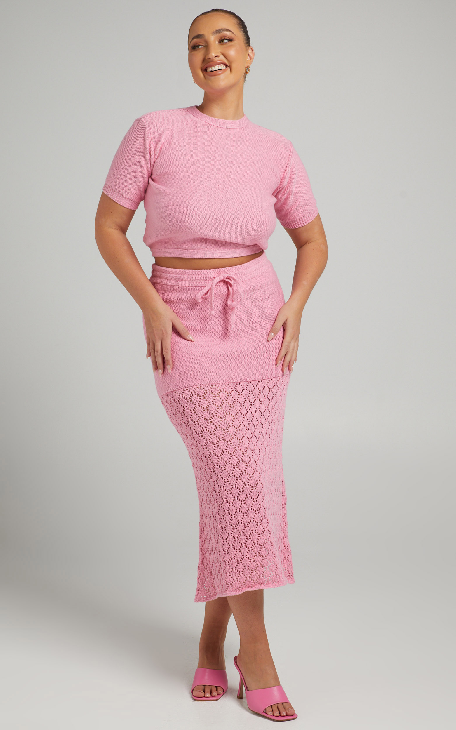 Rue Stiic - Paloma Knit Skirt in Pink - L, PNK1, hi-res image number null