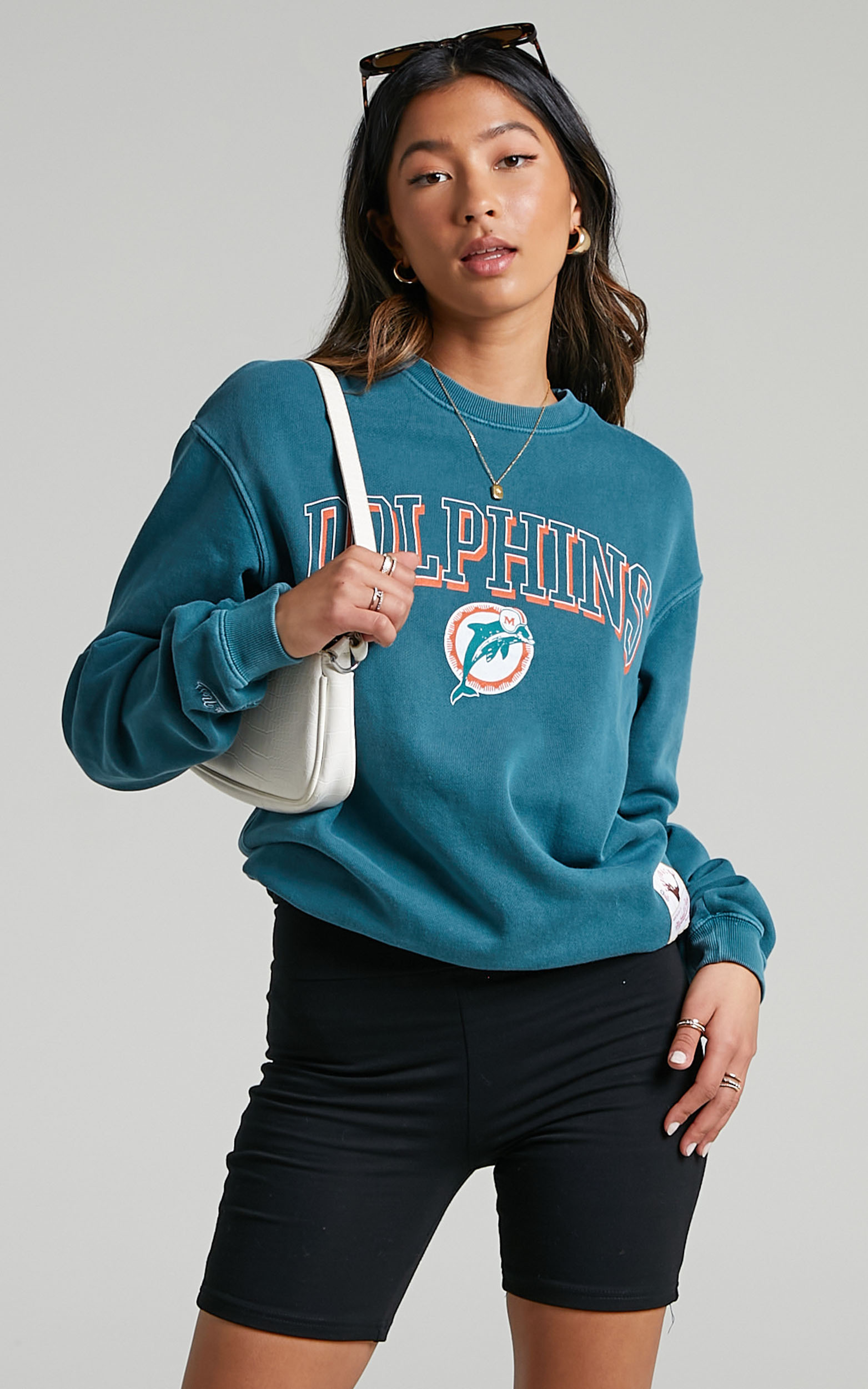 Teal Mitchell & Ness Miami Dauphins Surprise Victoire Coupe-Vent Teal Moitié Zip 