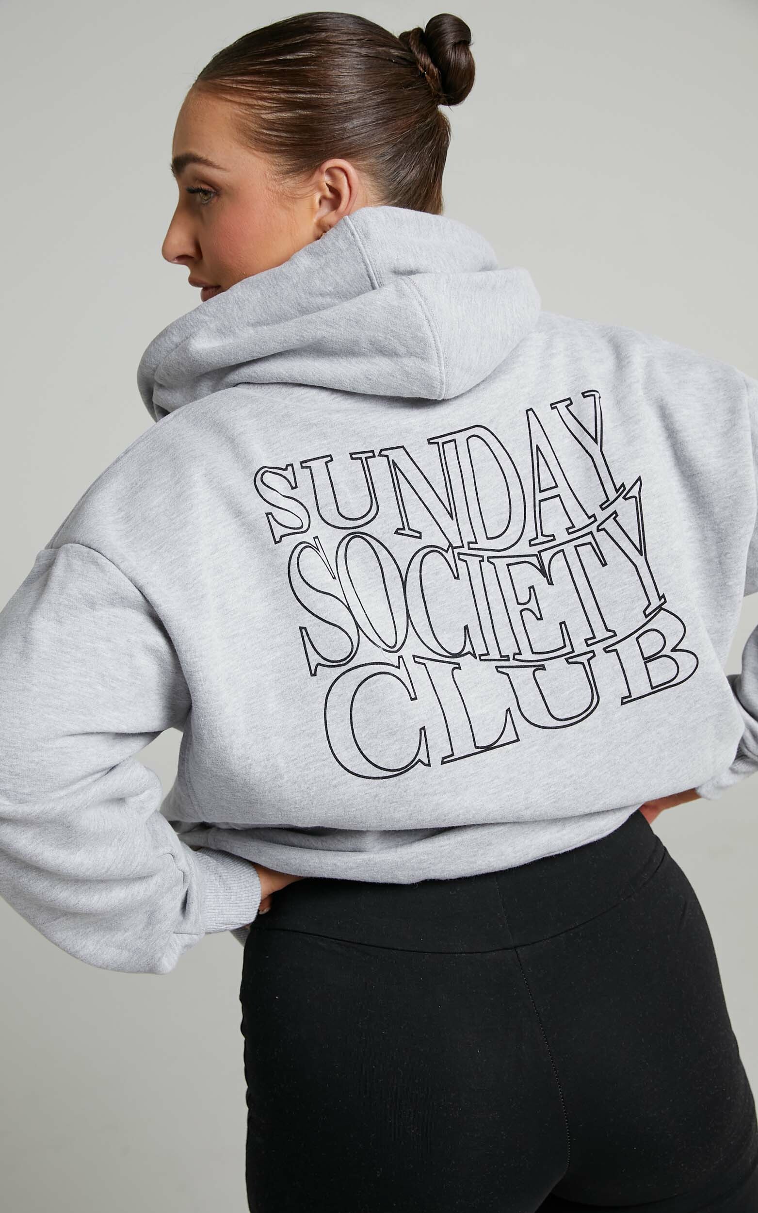 Sunday Society Club - Ana Hoodie in Grey Marle - 06, GRY1, hi-res image number null