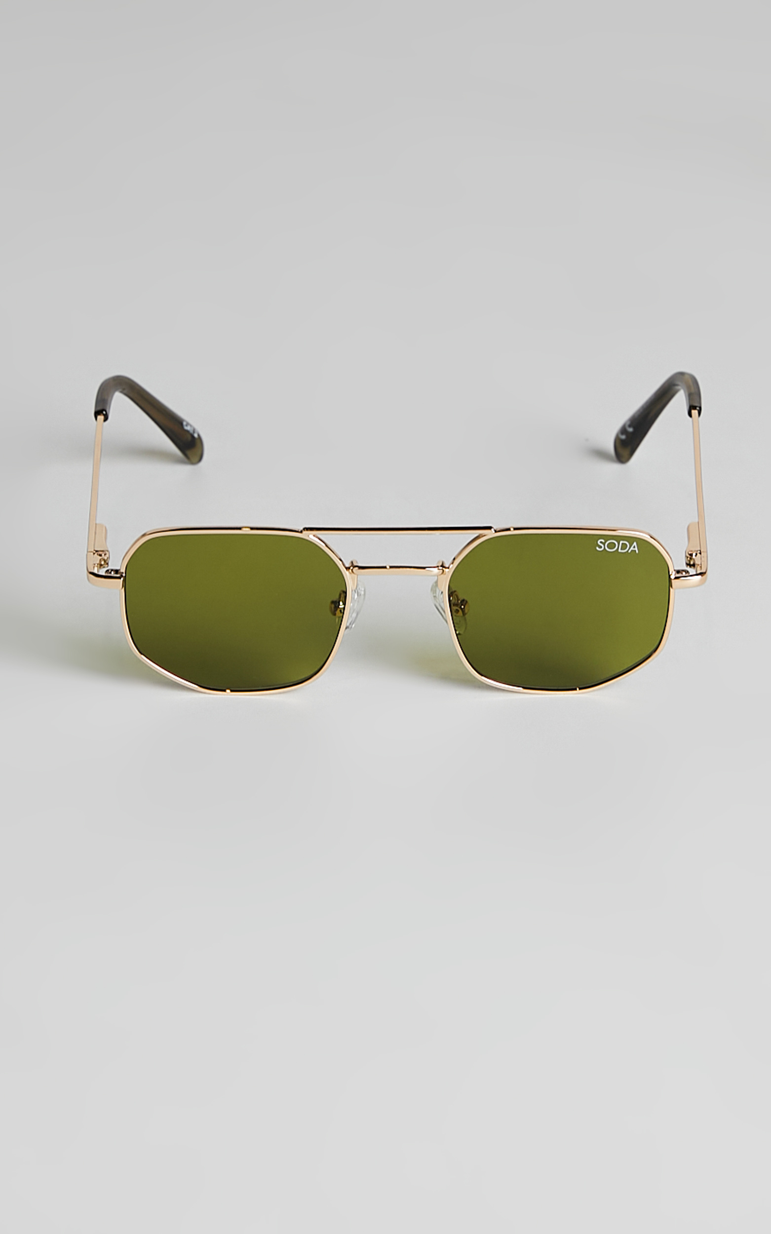 Soda Shades - Maverick Sunglasses in Gold/Green - NoSize, GRN1, hi-res image number null
