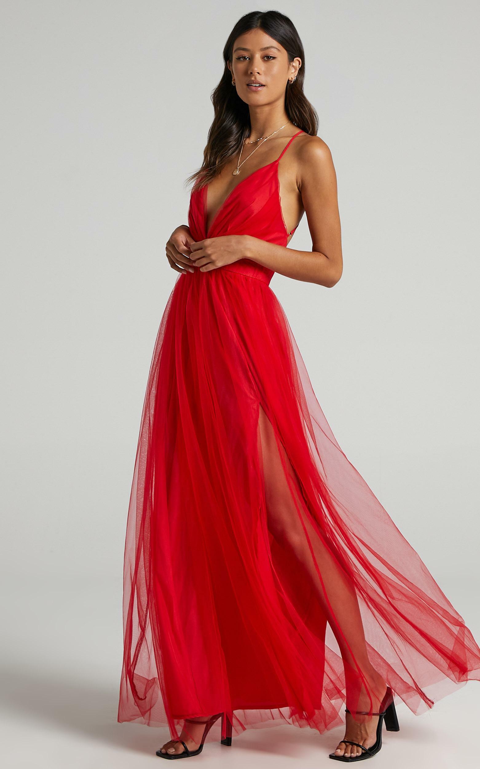 Tell Me Lies Dress in Red Tulle - 06, RED4, hi-res image number null