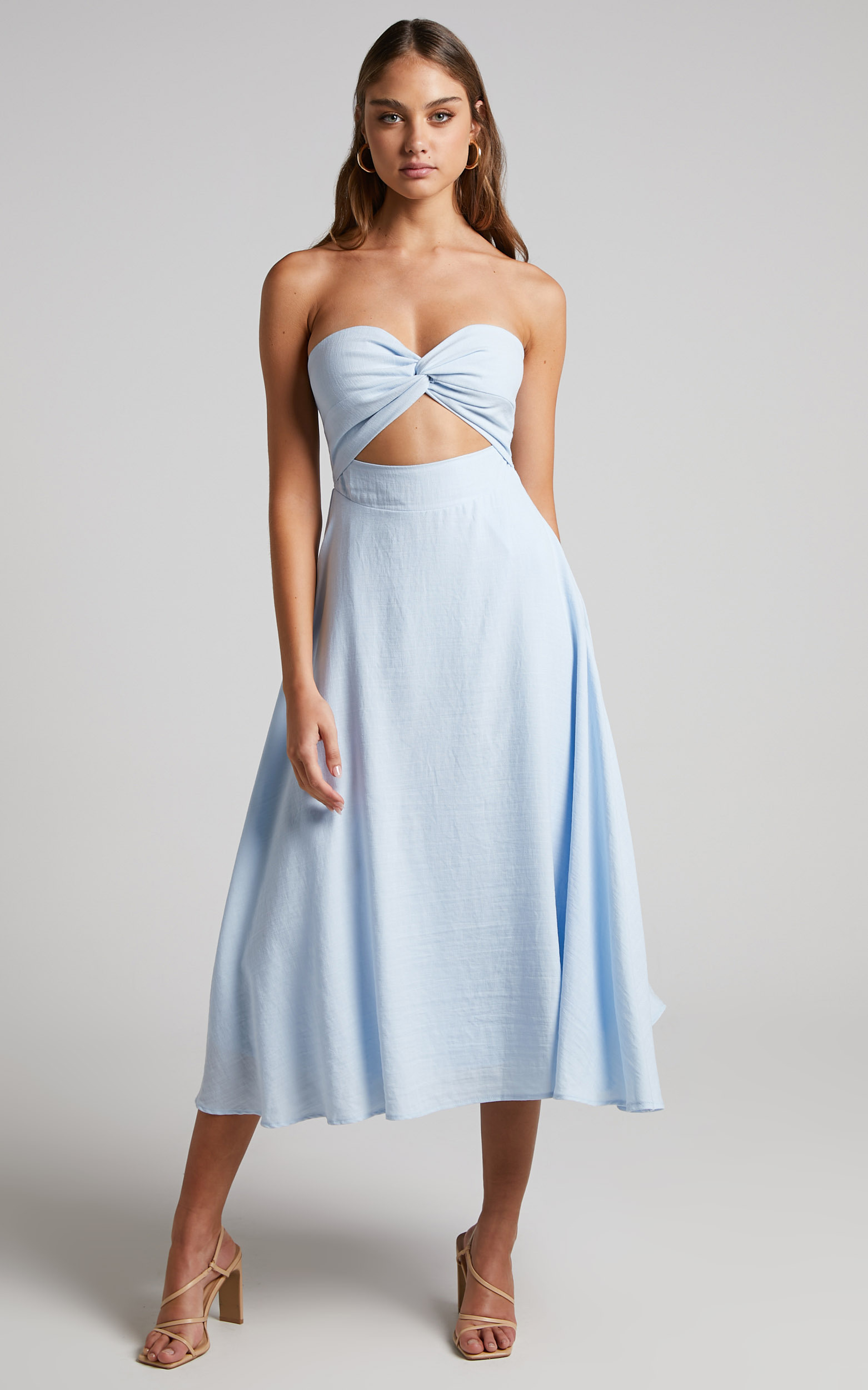 Avie Twist Strapless Cocktail Dress in Ice Blue - 06, BLU2, hi-res image number null