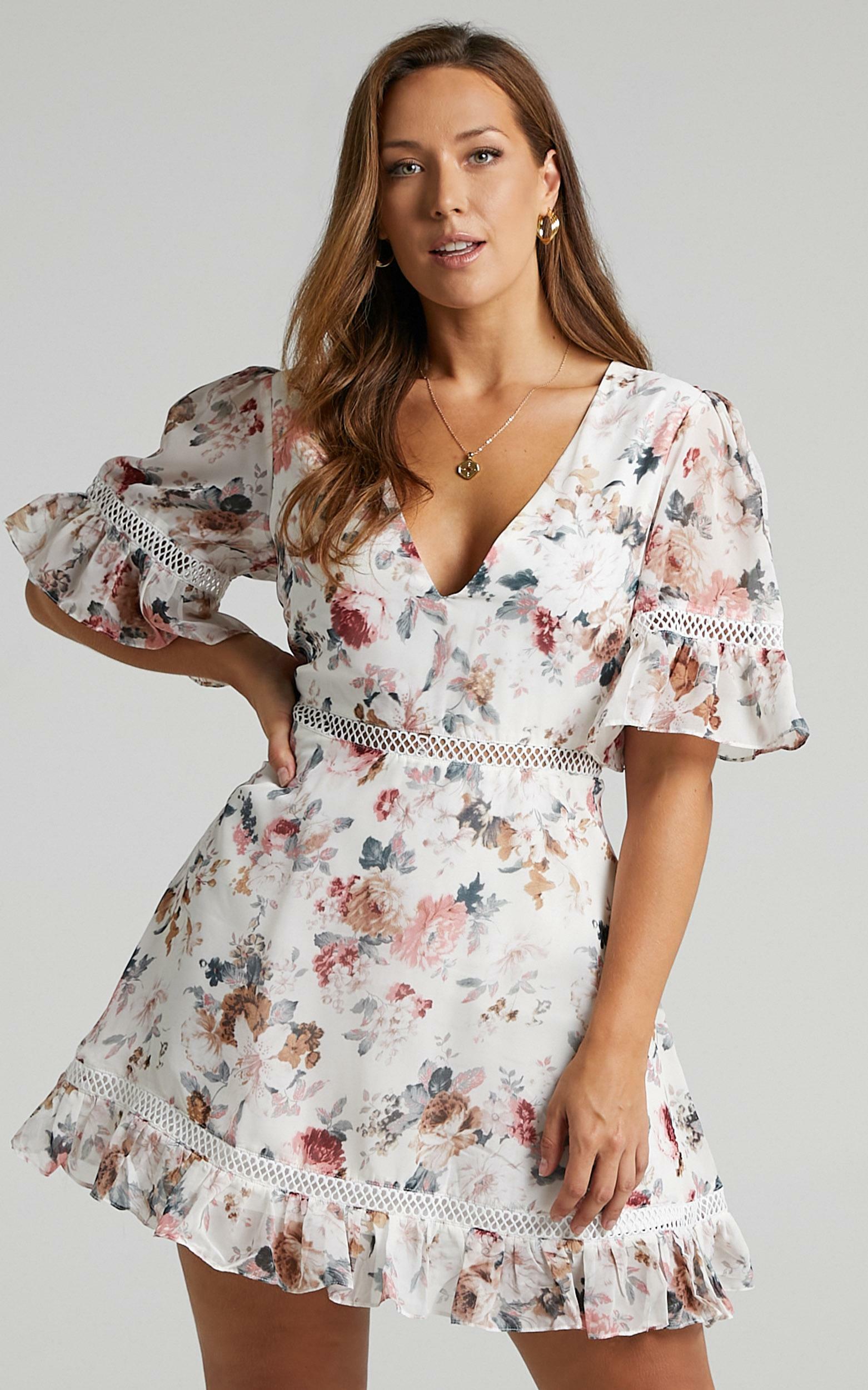 My Darkest Night Dress in White Floral - 20, WHT3, hi-res image number null