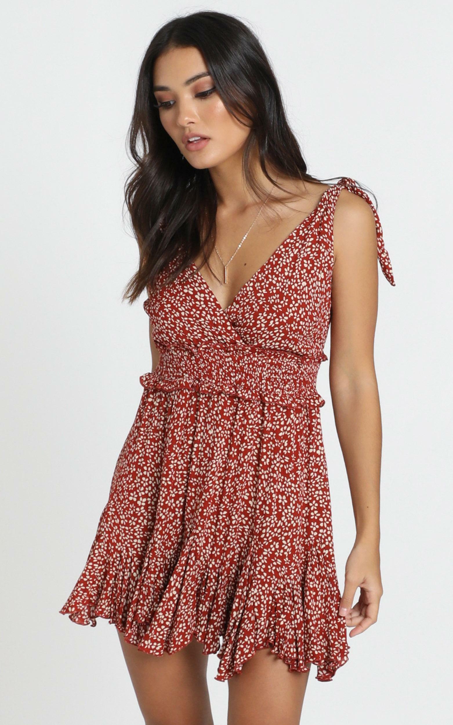 Strength In Love Dress In Red Floral | Showpo USA