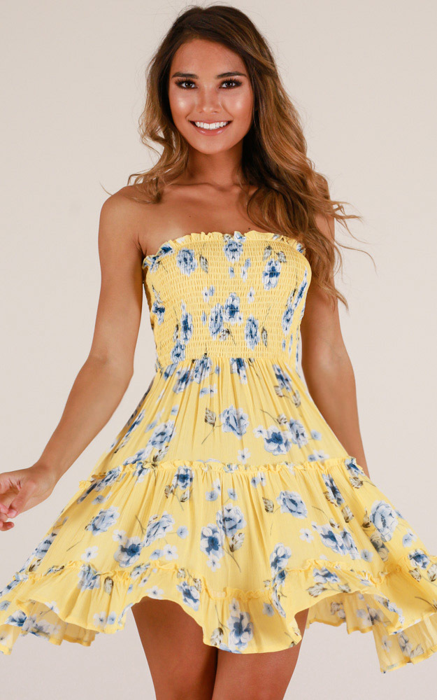 Deep Dive dress in yellow floral - 6 (XS), YEL1, hi-res image number null