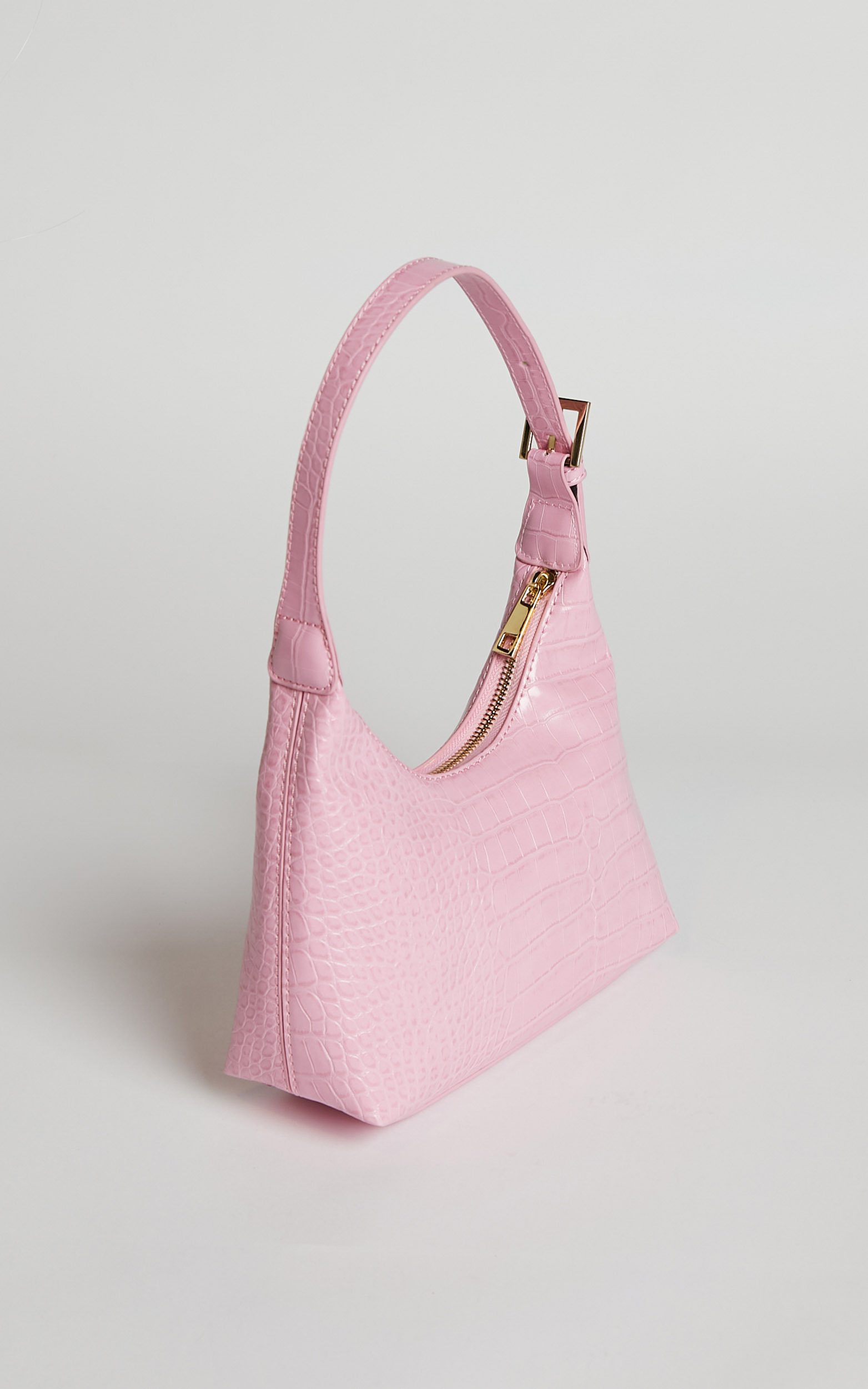 Peta and Jain - Cambridge Bag in Pink Croc / Gold | Showpo