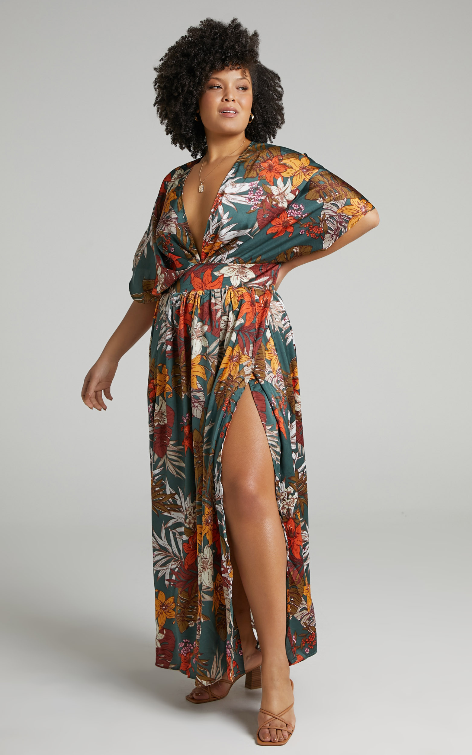 Vacay Ready Maxi Dress in Teal Floral 