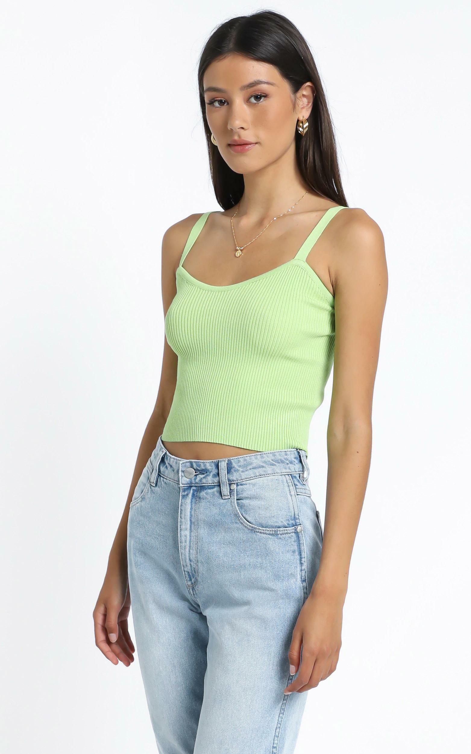 Ayla Knit Top in Lime - M/L, Green, hi-res image number null