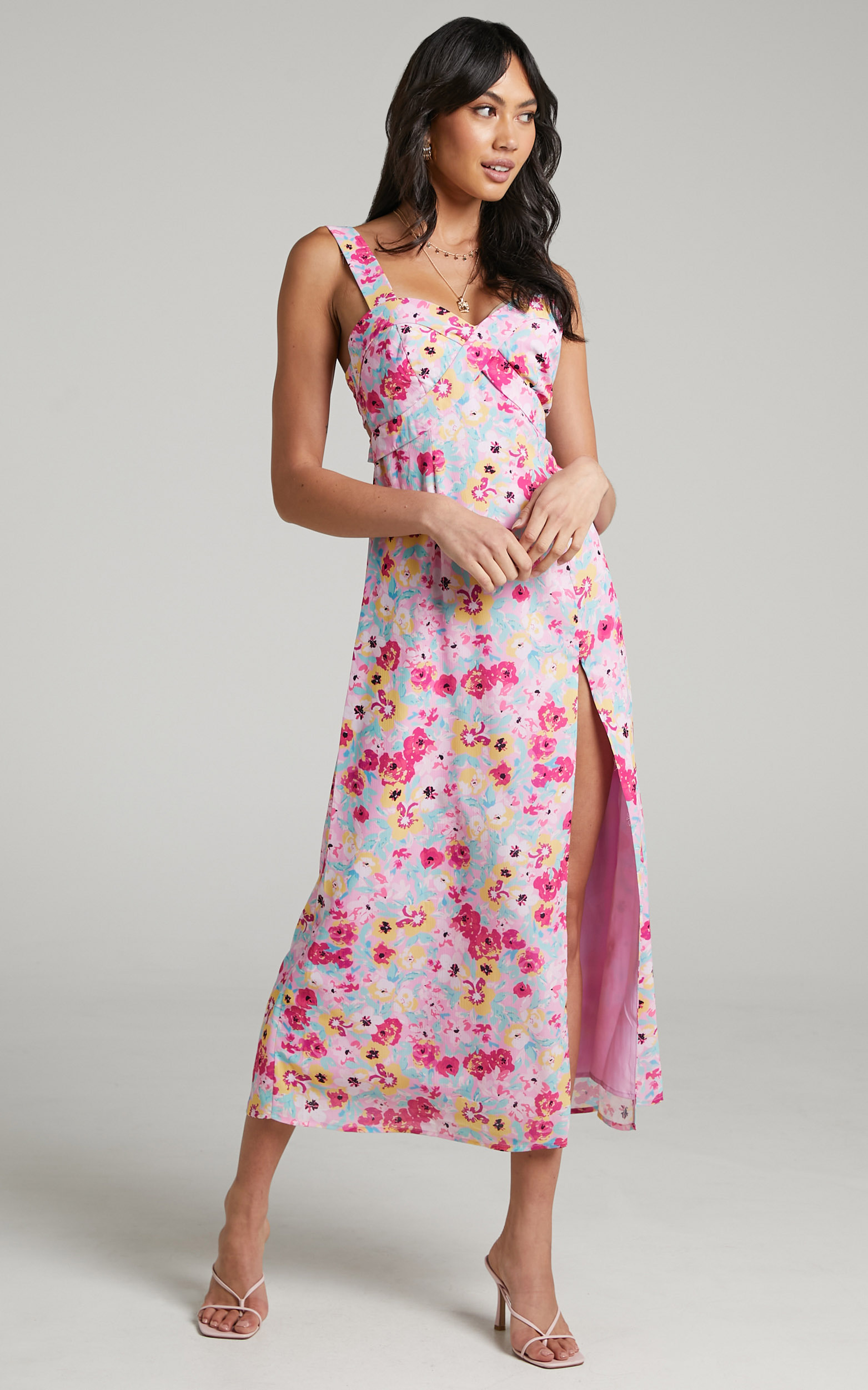 Frederica Strappy Midi dress in Pink Panther - 06, PNK1, hi-res image number null
